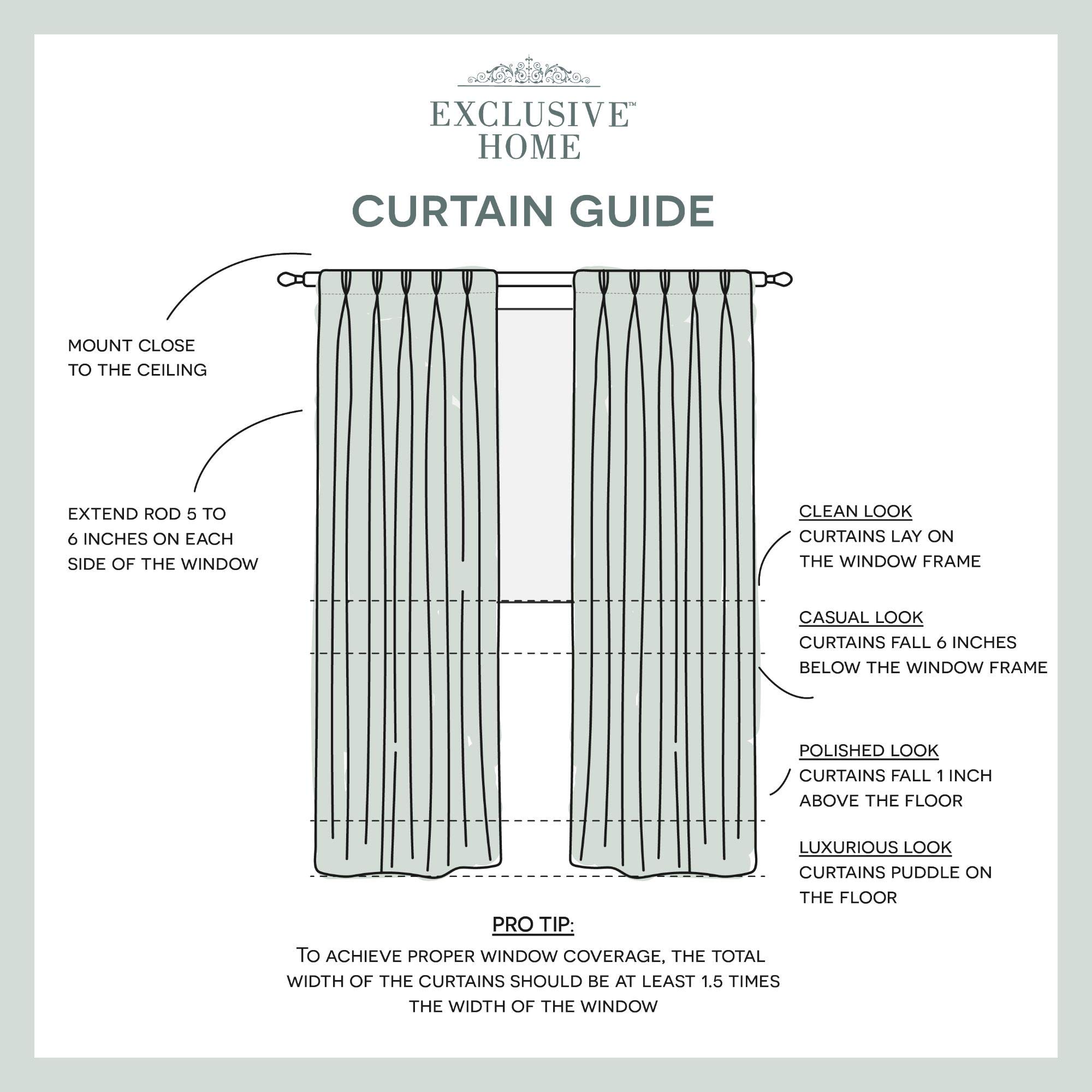 Exclusive Rio Pinch Pleat Curtain Panels - 54x84 Inches, Winter White, Set of 2 Panels for Living Room & Bedroom Window Decor