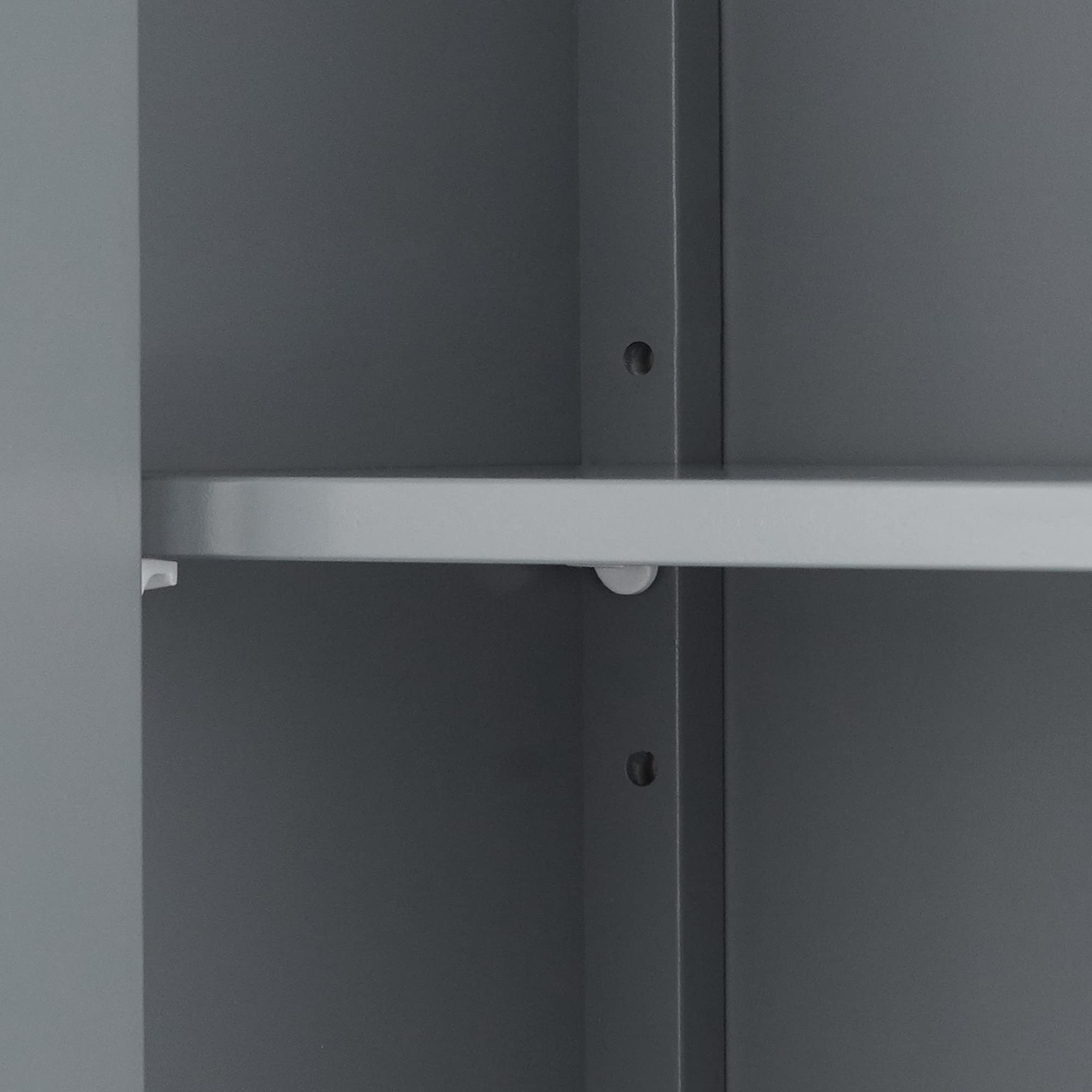 Teamson Mercer Grey Wooden Wall Cabinet with Mirror for Bathroom Storage