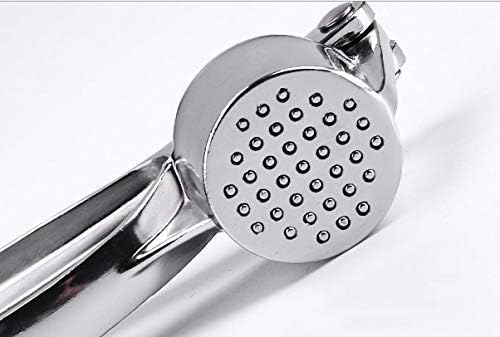 Premium Stainless Steel Garlic Press - Heavy Duty Zinc Alloy Garlic Crusher, Peeler & Chopper for Fresh Garlic Puree | Ideal for Cooking, Baking & Meal Prep