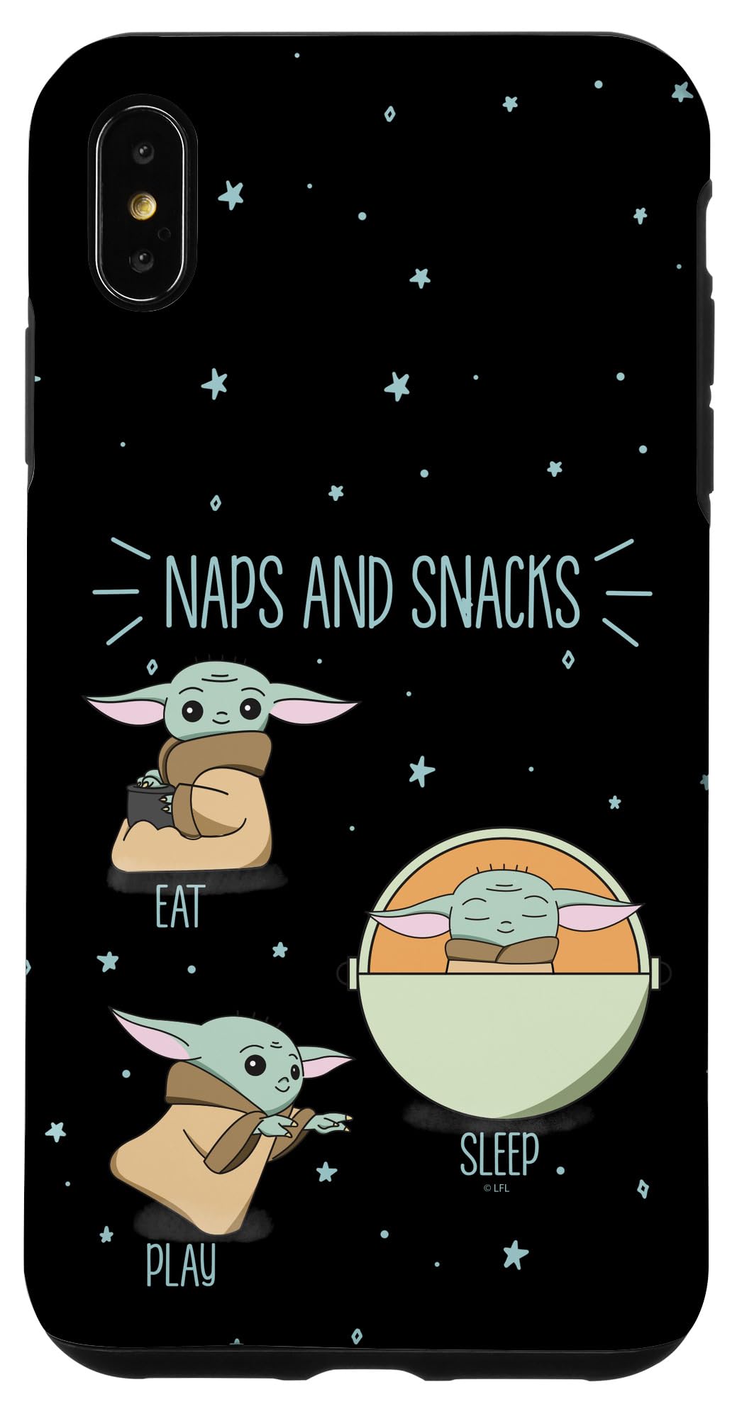 iPhone XS Max Star Wars The Mandalorian The Child Phone Case - Cute Baby Yoda Snack Time Design, Protective Cover for iPhone XS Max (Perfect for Star Wars Fans, Gift for Mandalorian Lovers, Everyday Use & Travel)