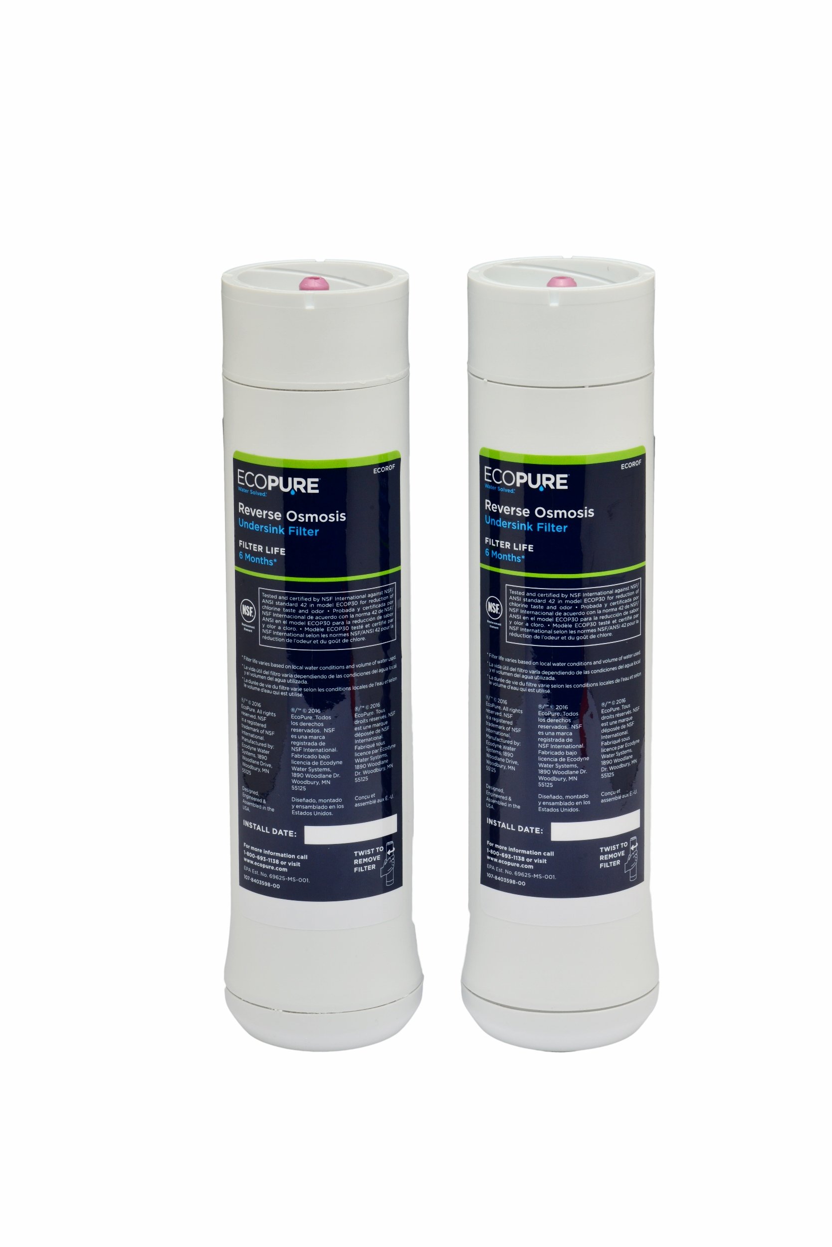 EcoPure ECOP30 Water Filtration System - Under Sink Water Filter for Clean Drinking Water | Removes Contaminants & Improves Taste | Perfect for Home, Office & RV Use