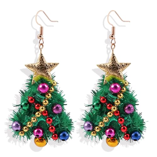 B2:Green Christmas Tree Earrings