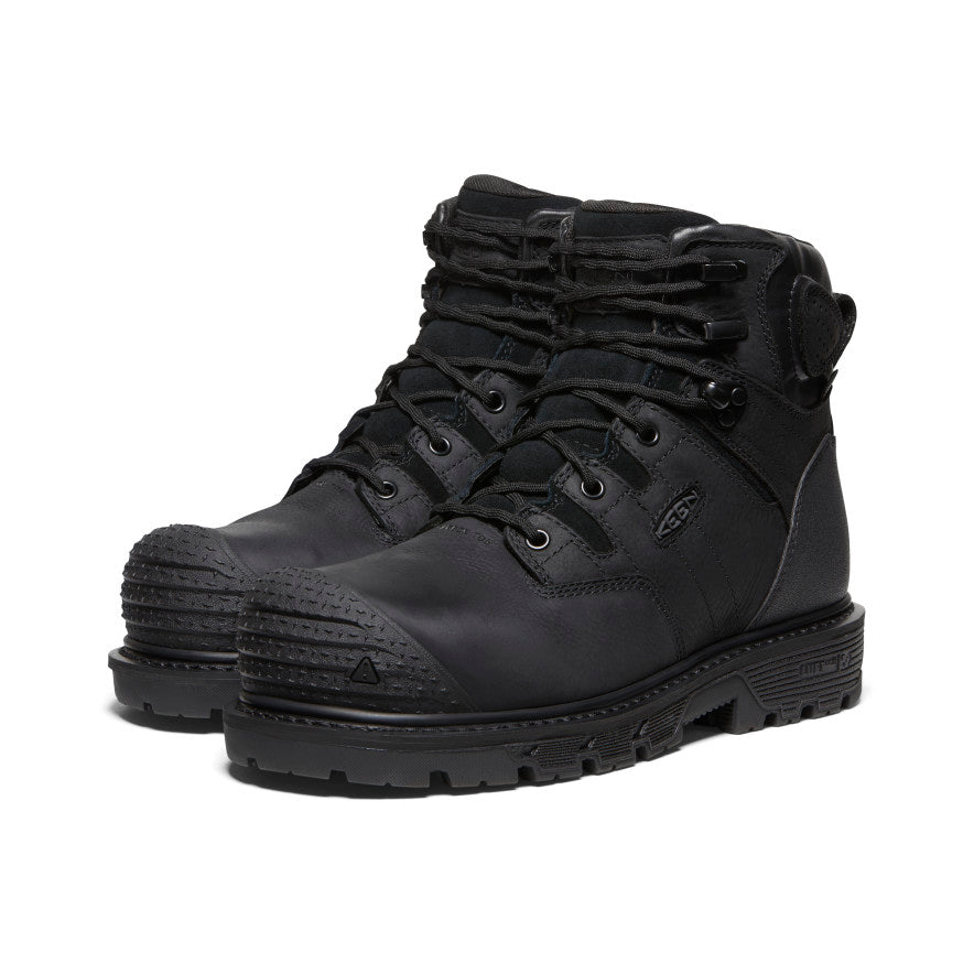 Men's Camden 6 Waterproof Work Boot with Carbon Toe - Black/Black | Durable Safety Footwear for Construction & Outdoor Work