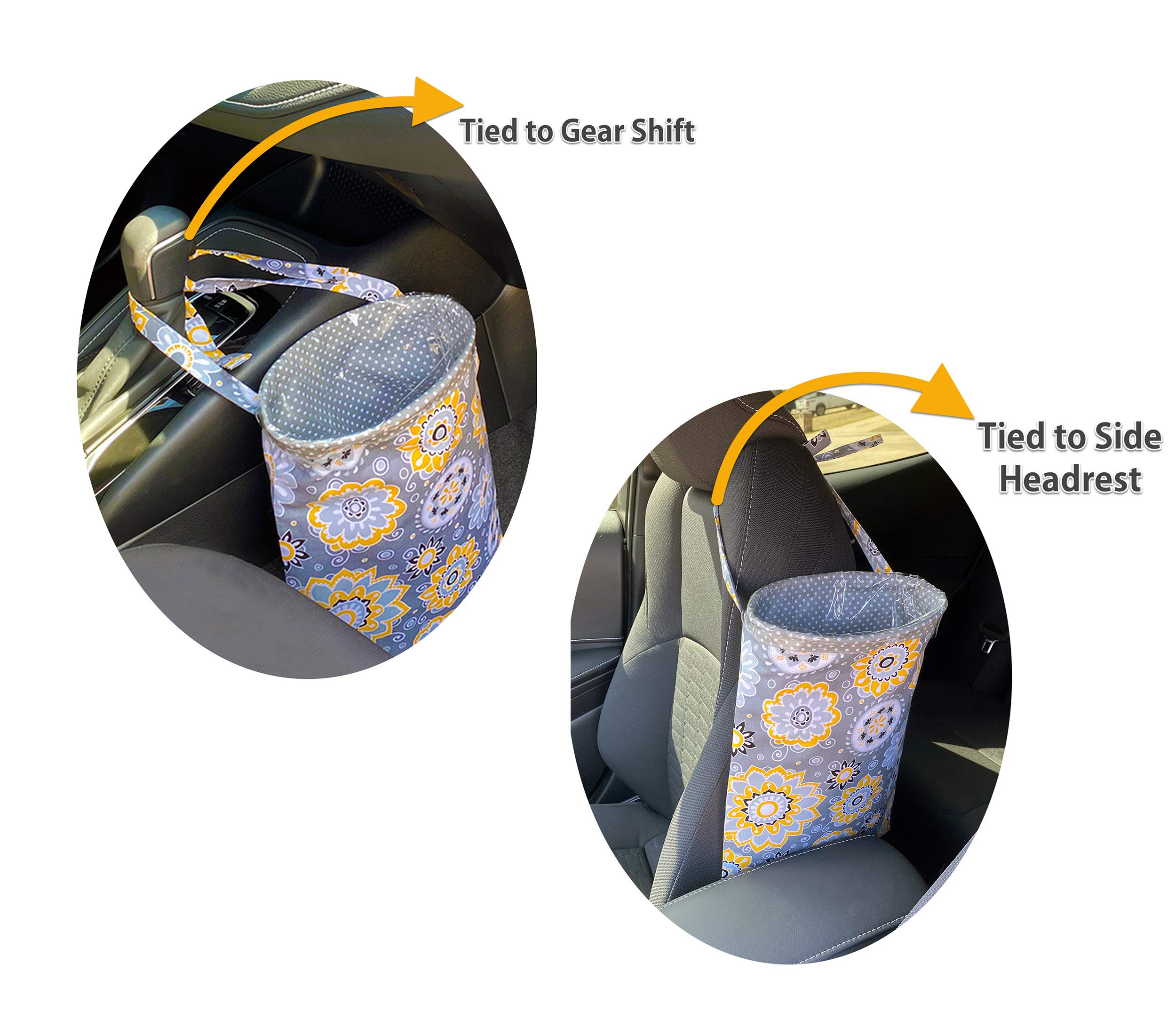 Leopard Print Car Trash Bag - Waterproof Hanging Garbage Bin for Front & Back Seat Headrest - Reusable & Disposable Liner with Cheetah Pattern (Large) - Perfect for Road Trips, Commuting & Keeping Your Vehicle Clean