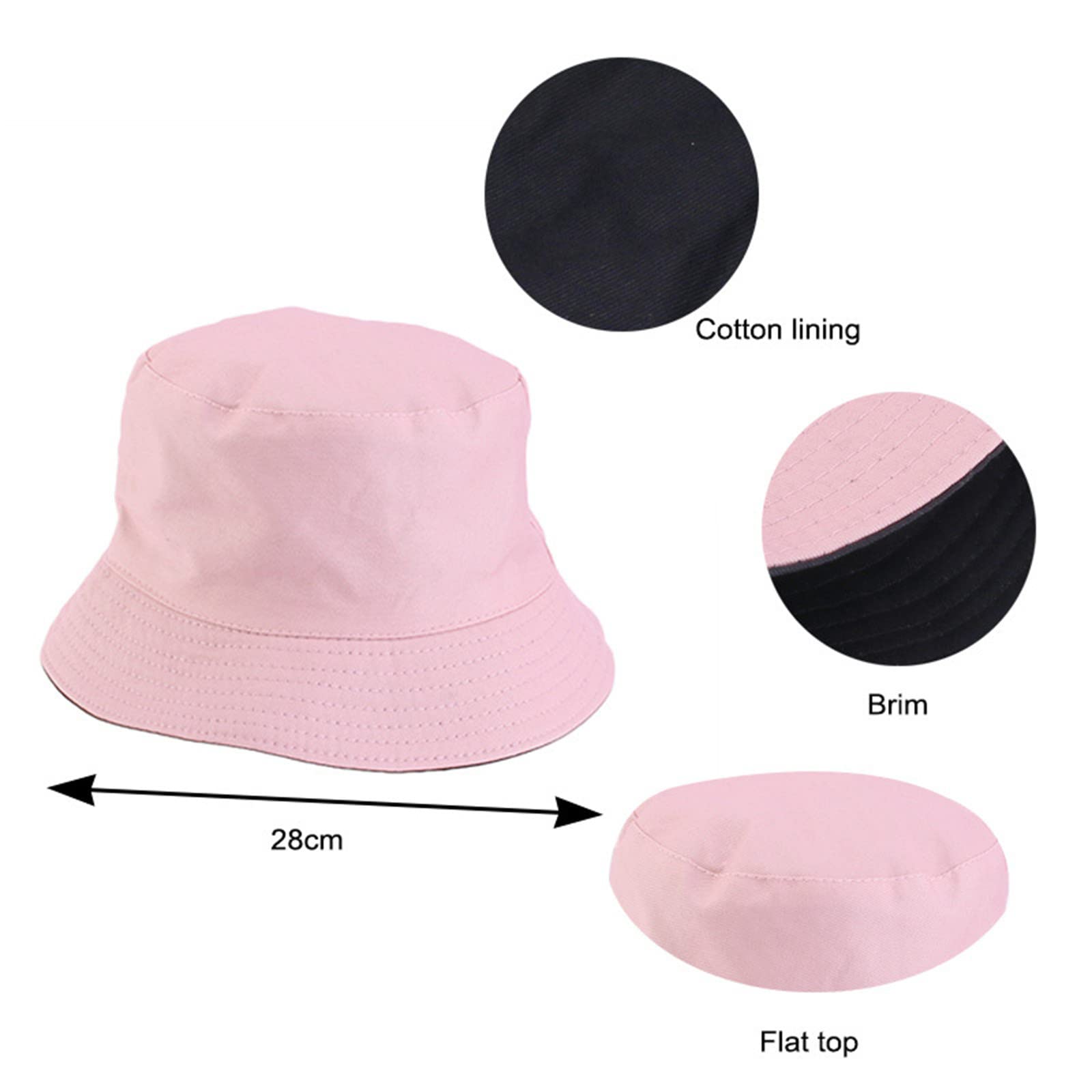 Unisex Reversible Bucket Hat - Double-Sided Cotton Twill & Canvas Sun Hat for Men & Women - Trendy Fishing & Outdoor Sun Protection Hat for Beach, Hiking, and Travel
