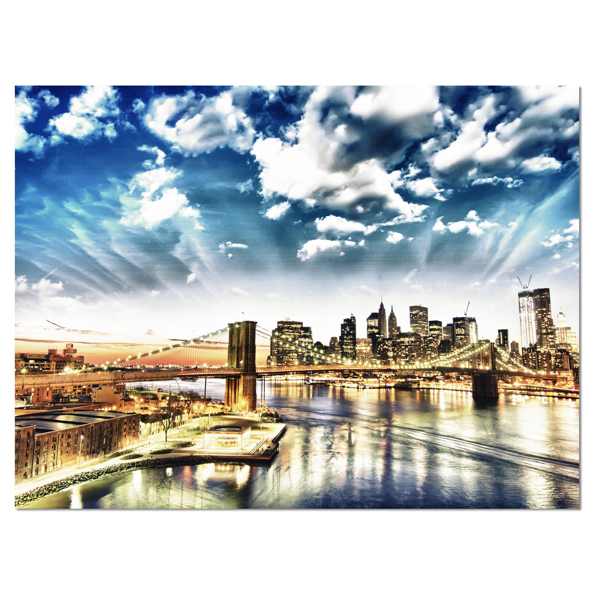 Winter Clouds Over Manhattan Cityscape Canvas Print - New York Skyline Wall Art for Home & Office Decor
