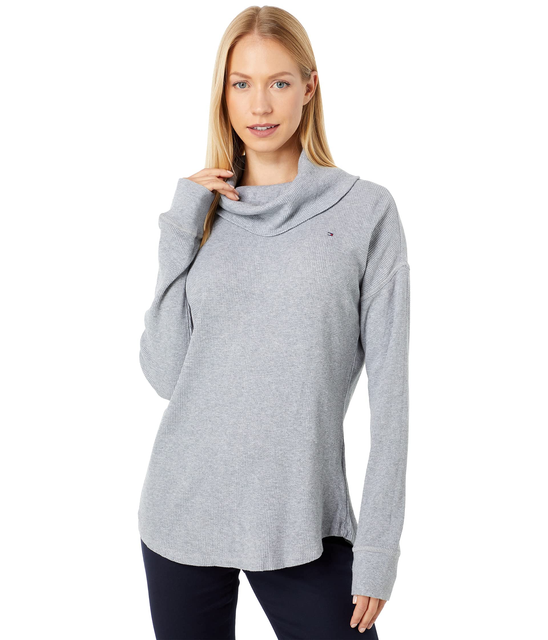 Tommy Hilfiger Men's Long Sleeve Waffle Knit Turtleneck Sweater - Warm Winter Pullover for Casual & Office Wear