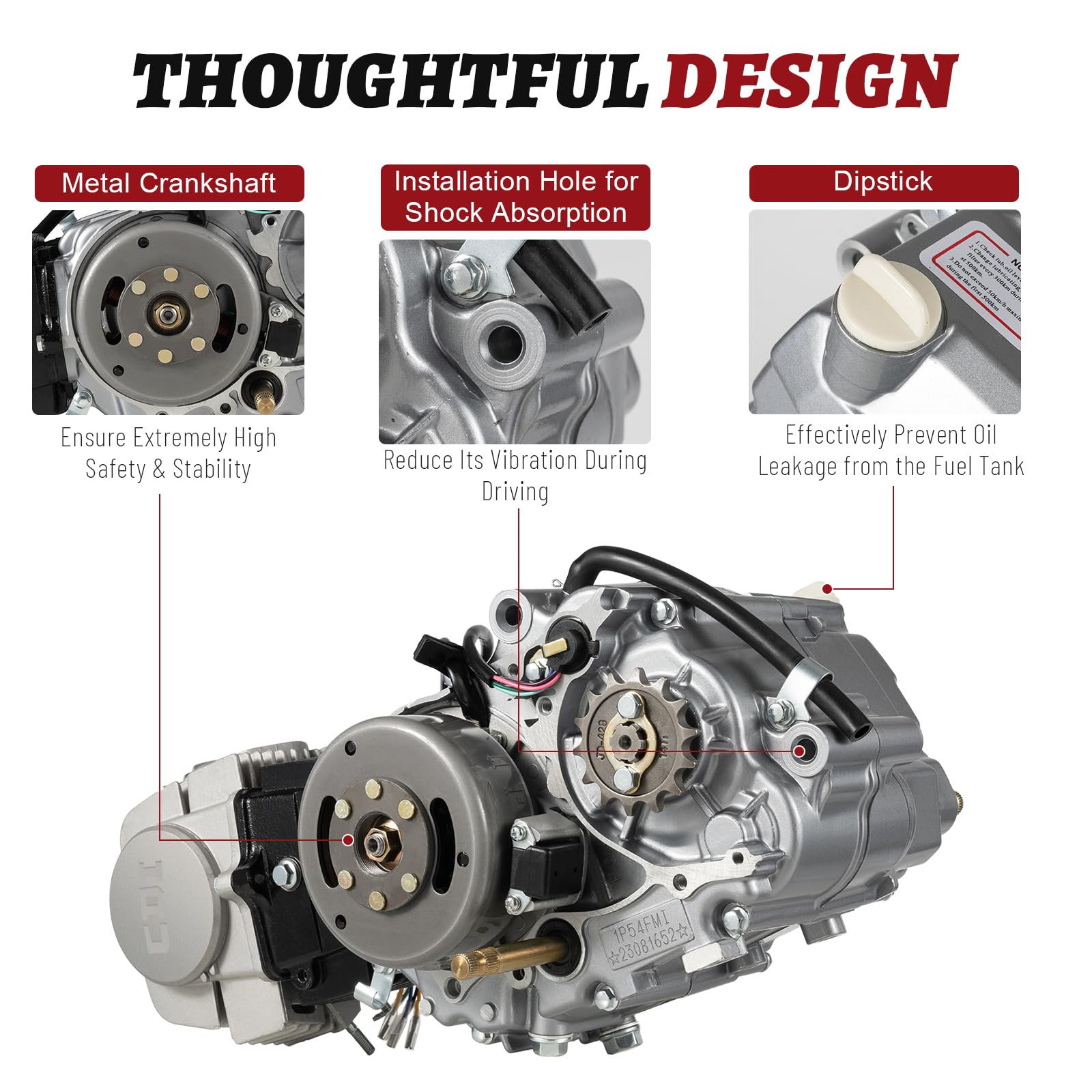 125cc 4-Stroke Single Cylinder ATV Engine Upgrade Kit - Manual Clutch Motor for Honda XR50 XR70 CRF50 CRF70, Dirt Pit Bikes & Go Karts - Perfect for Off-Road Racing & Trail Riding Adventures