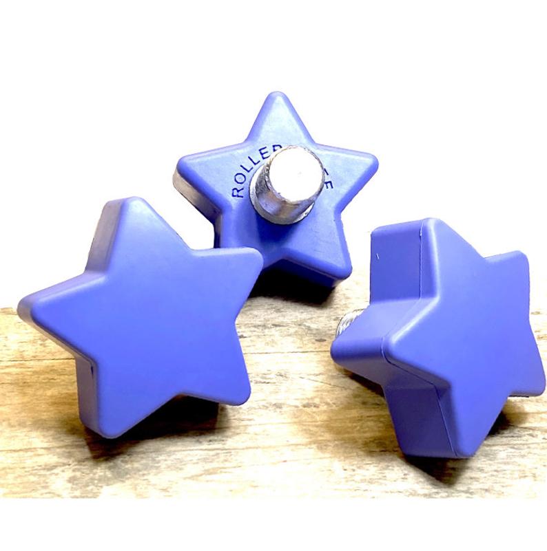 RollerStuff Twinkle Toes Star Toe Stops - Periwinkle Color for Roller Skates - Perfect for Roller Derby, Artistic Skating & Outdoor Skating