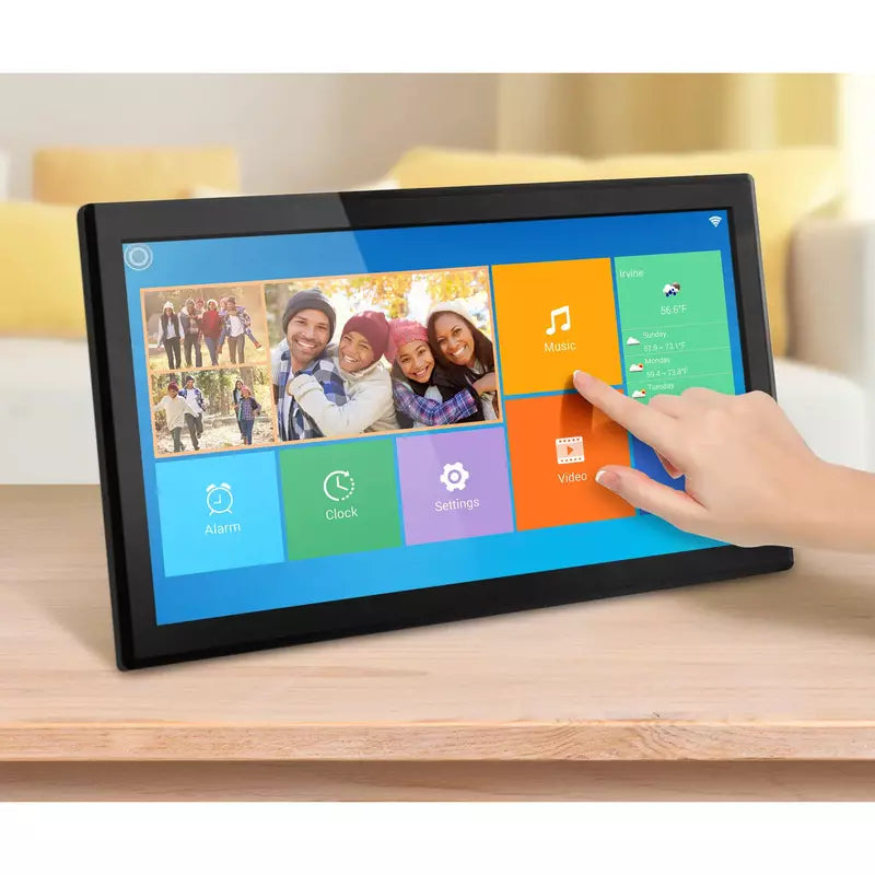 Aluratek 17.3 Inch WiFi Digital Picture Frame with Touchscreen IPS LCD Display - Perfect for Home, Office, and Gift Giving
