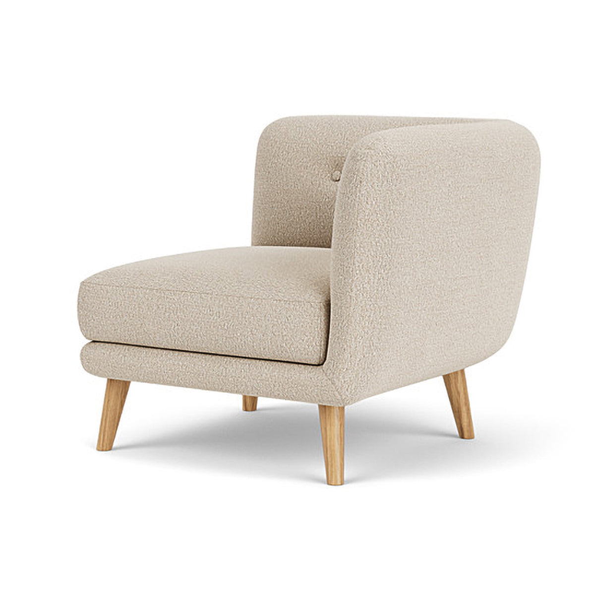 Alfred Boucle Left 1 Seater Modular Sofa - Modern Accent Chair for Living Room, Bedroom & Office - Comfortable Small Space Furniture
