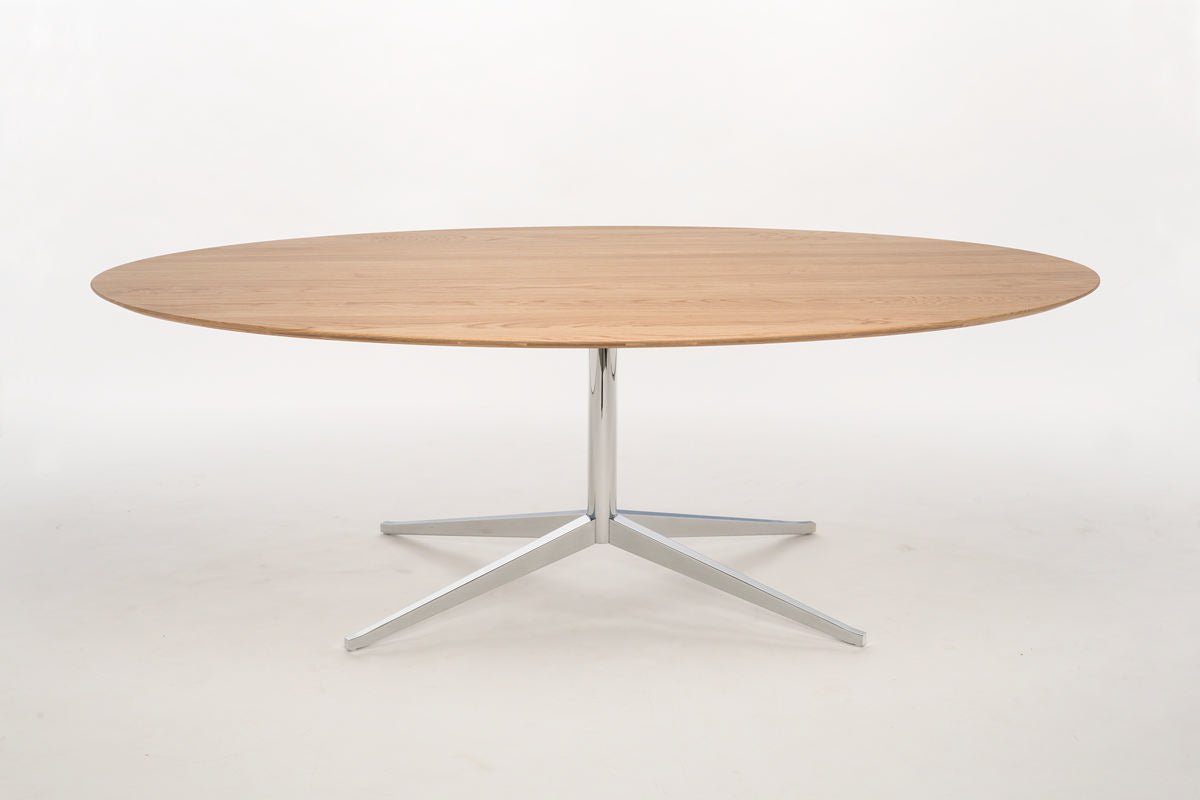 Florence Knoll 96 x 54 Inch Oval Dining Table - Modern Office Desk for Home & Workspace | Perfect for Conference Rooms, Dining Areas & Contemporary Offices