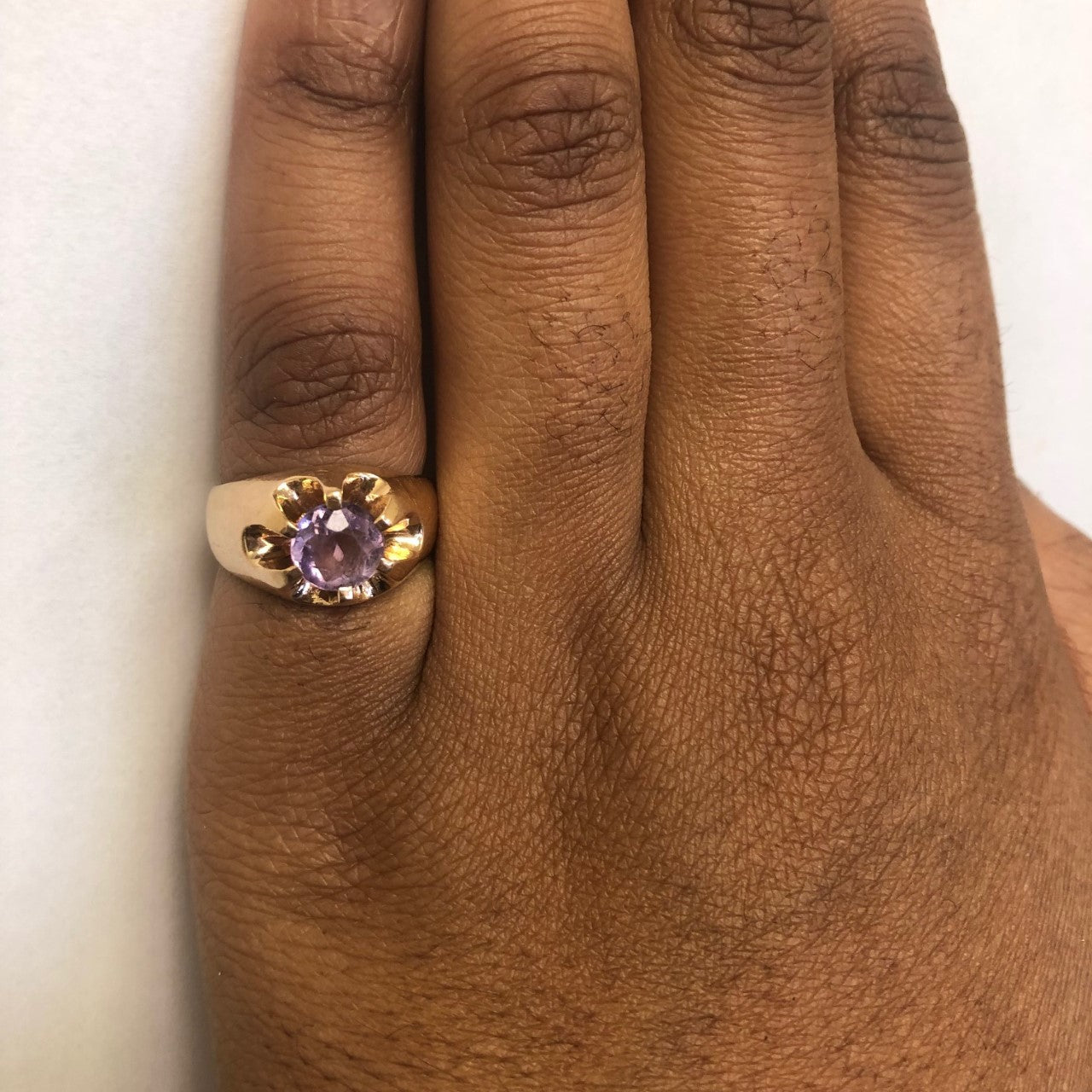 Belcher Solitaire Amethyst Ring - 1.00ct Natural Gemstone, Size 6, Sterling Silver, Dainty Engagement Ring for Women, Perfect for Valentine's Day Gift & Everyday Wear
