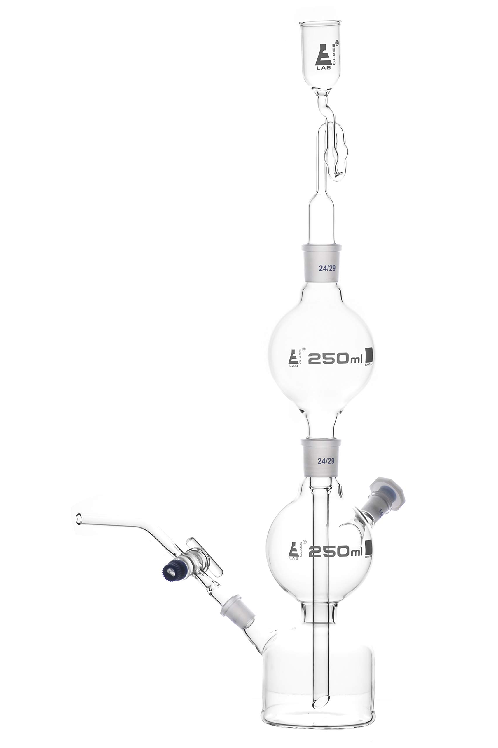 EISCO Kipp's Gas Generator - 250ml Borosilicate Glass Lab Equipment for Chemistry Experiments & Science Classrooms