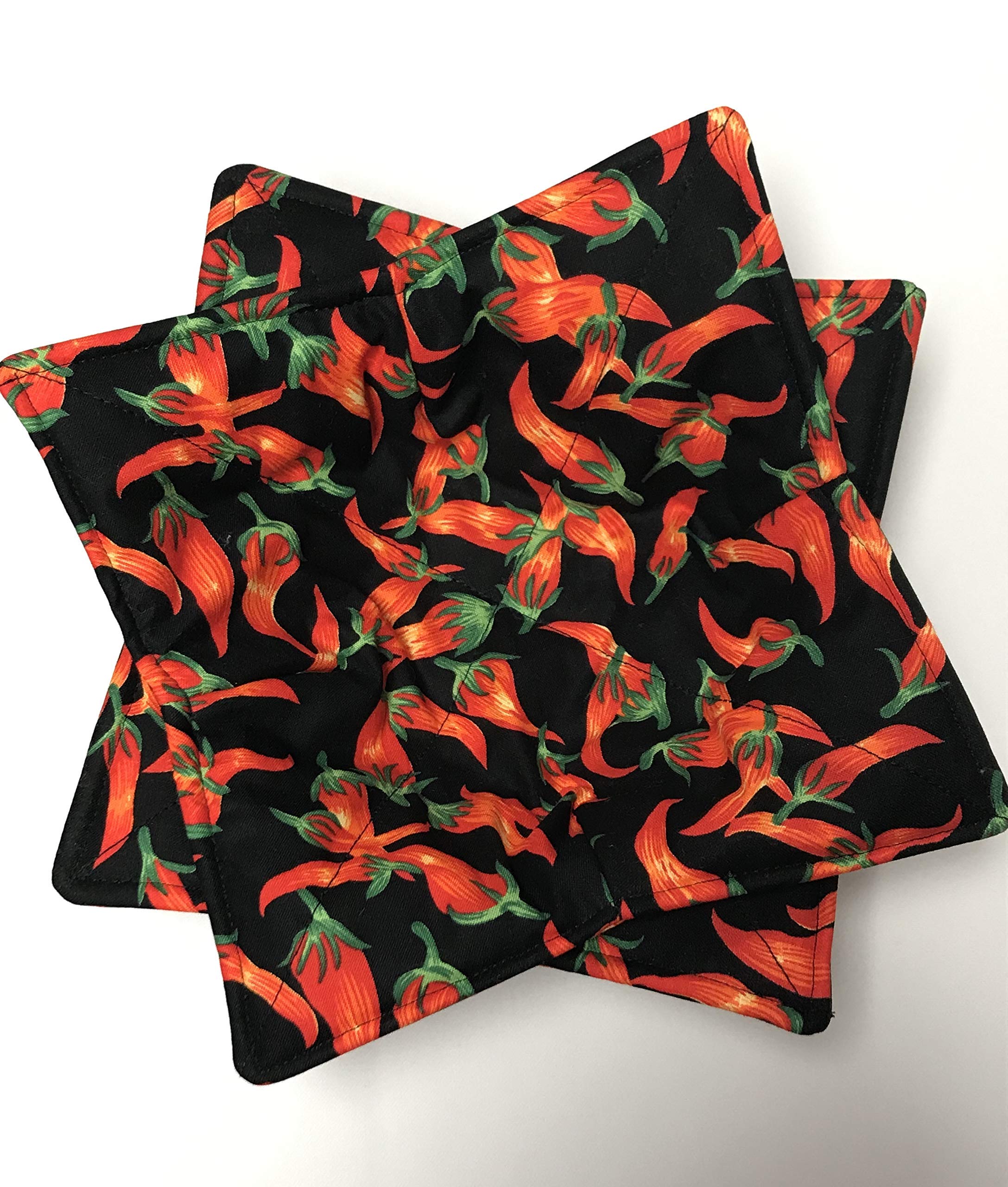 Heat-Resistant Two Chili Peppers Bowl Cozies - Microwave Safe Bowl Holders for Hot Dishes (Set of 2) - Perfect for Soup, Ramen, and Microwave Meals