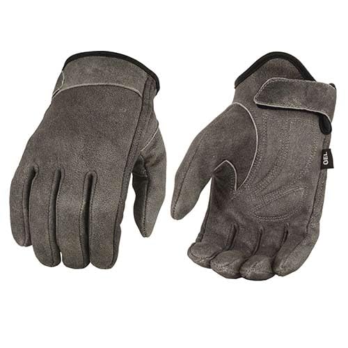 Milwaukee MG7511 Men's Motorcycle Gloves - Grey Leather with Gel Padding & Full Panel Cover for Comfort & Protection | Ideal for Riding, Commuting & Adventure Motorcycles