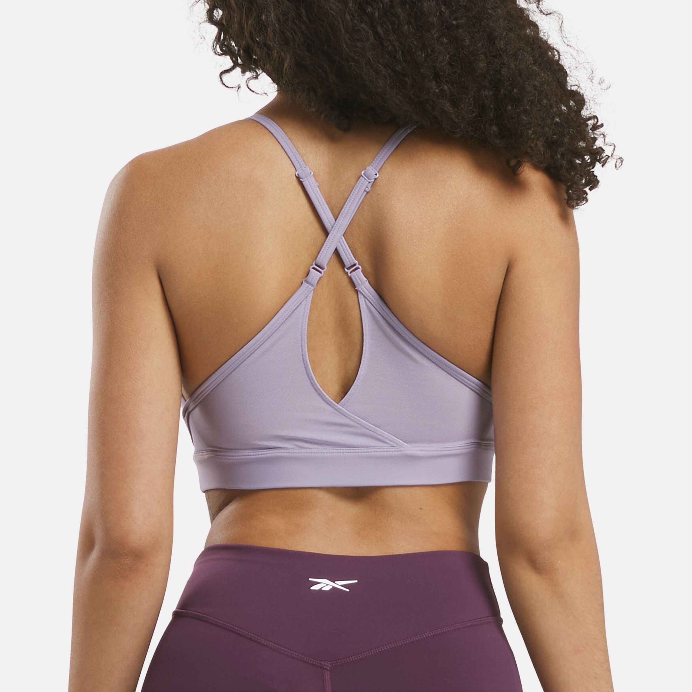 Lux Strappy Sports Bra for Women - Dusk Purple - High Support Workout Top for Running, Yoga & Gym