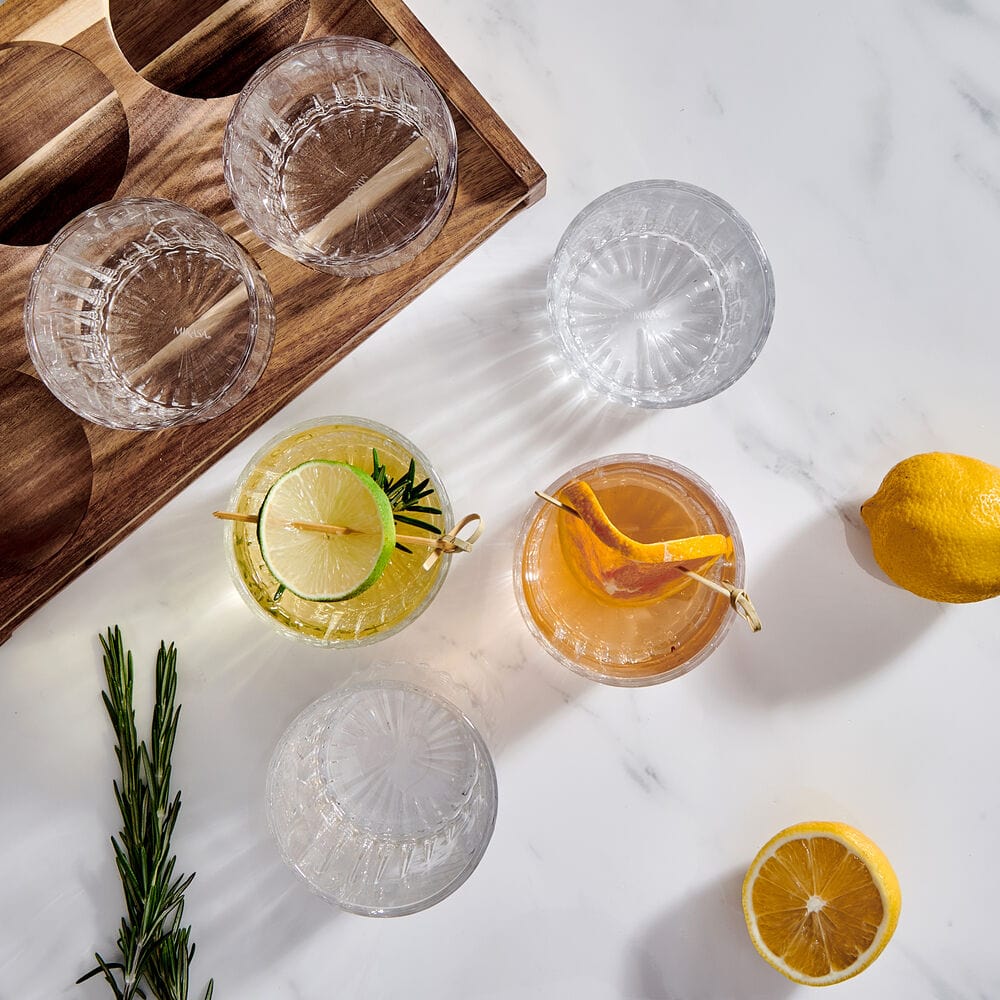 Glenwood 7-Piece Double Old Fashioned Bar Caddy Set - Premium Home Bar Accessories for Cocktail Mixing & Entertaining