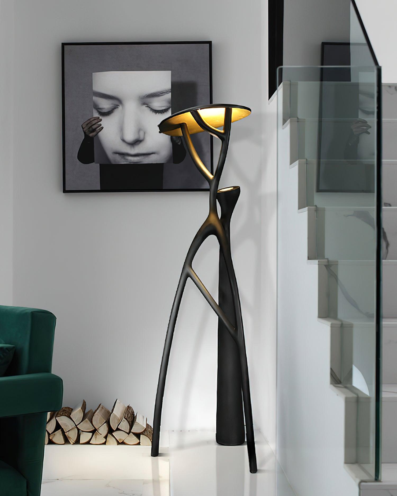 Gothic Tree Sculpture Floor Lamp - Handcrafted Black Metal Tree Design Standing Light for Living Room, Bedroom, or Gothic Home Decor - Perfect for Halloween, Dark Aesthetic, and Fantasy Themed Spaces