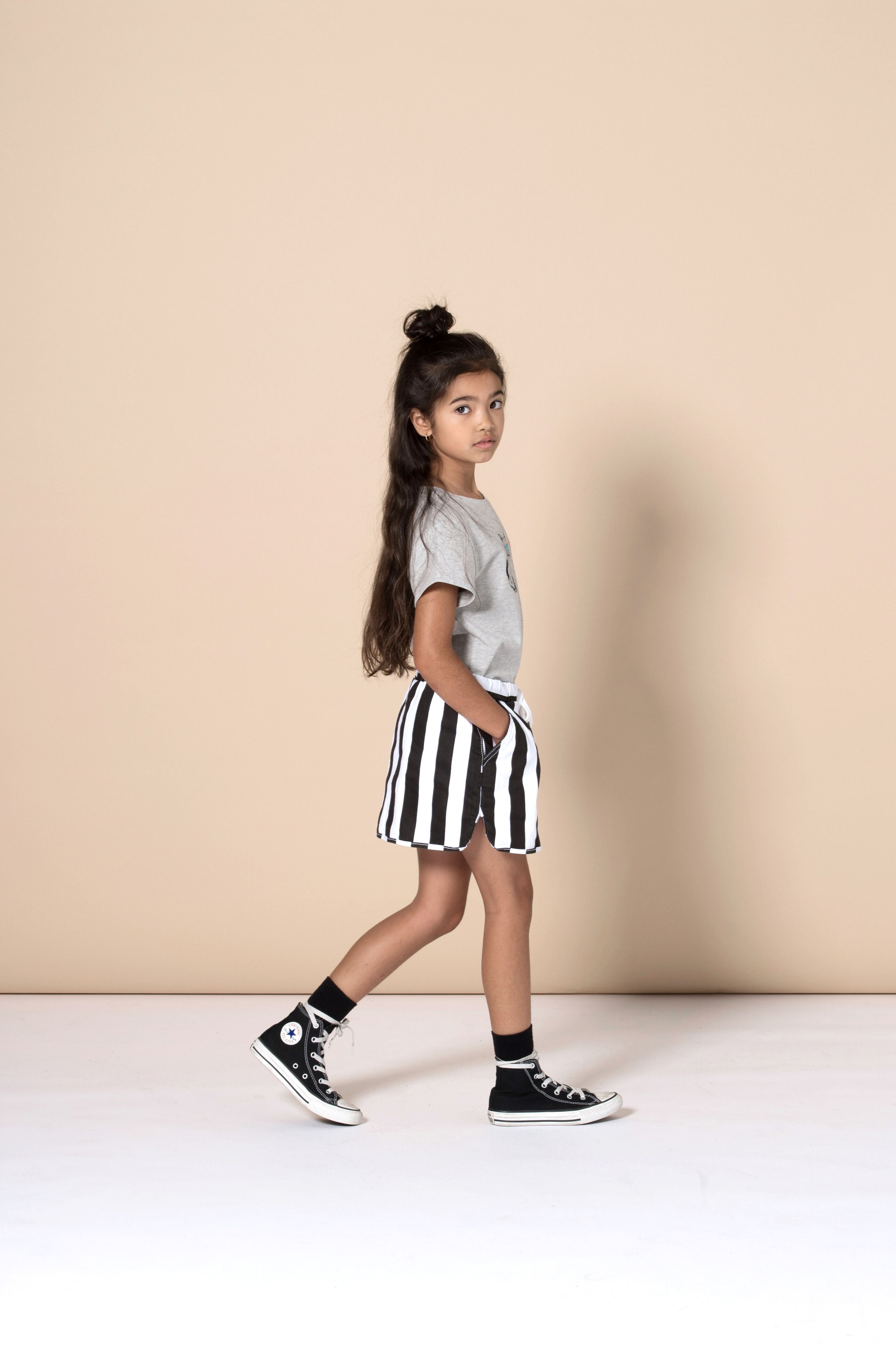 Minti Mono Skirt for Women - Classic Black & White A-Line Mini Skirt | Trendy High Waist Flowy Skirt for Casual Outfits, Date Night & Summer Fashion