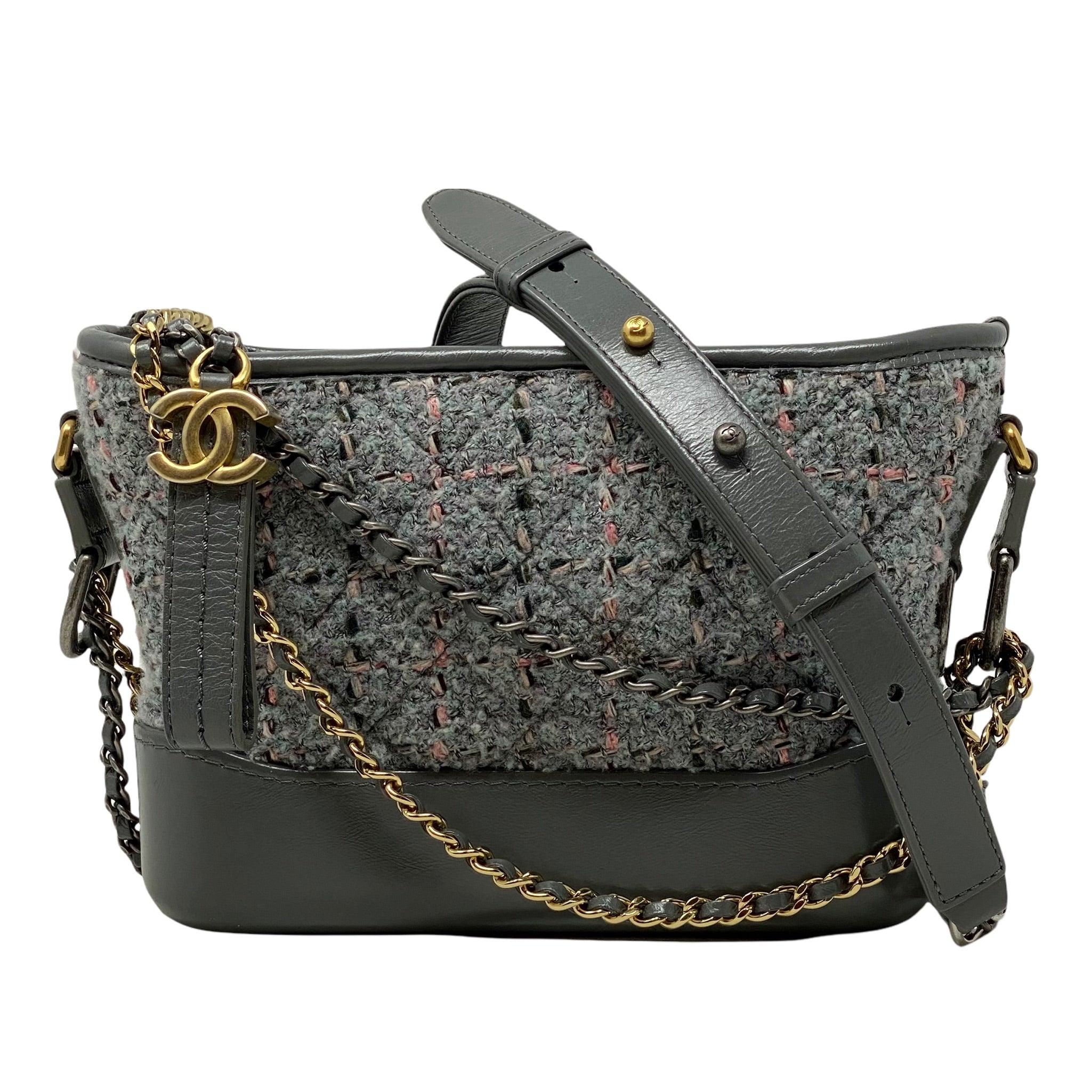 Chanel Gray Tweed Small Gabrielle Hobo Bag - Luxury Designer Shoulder Bag for Women | Perfect for Work, Travel & Evening Events