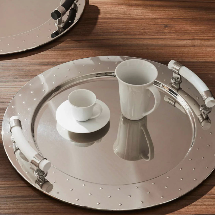 Alessi MGVASS Round Tray With Handles - Elegant Serving Tray for Dining, Kitchen & Home Decor | Perfect for Entertaining, Parties & Daily Use