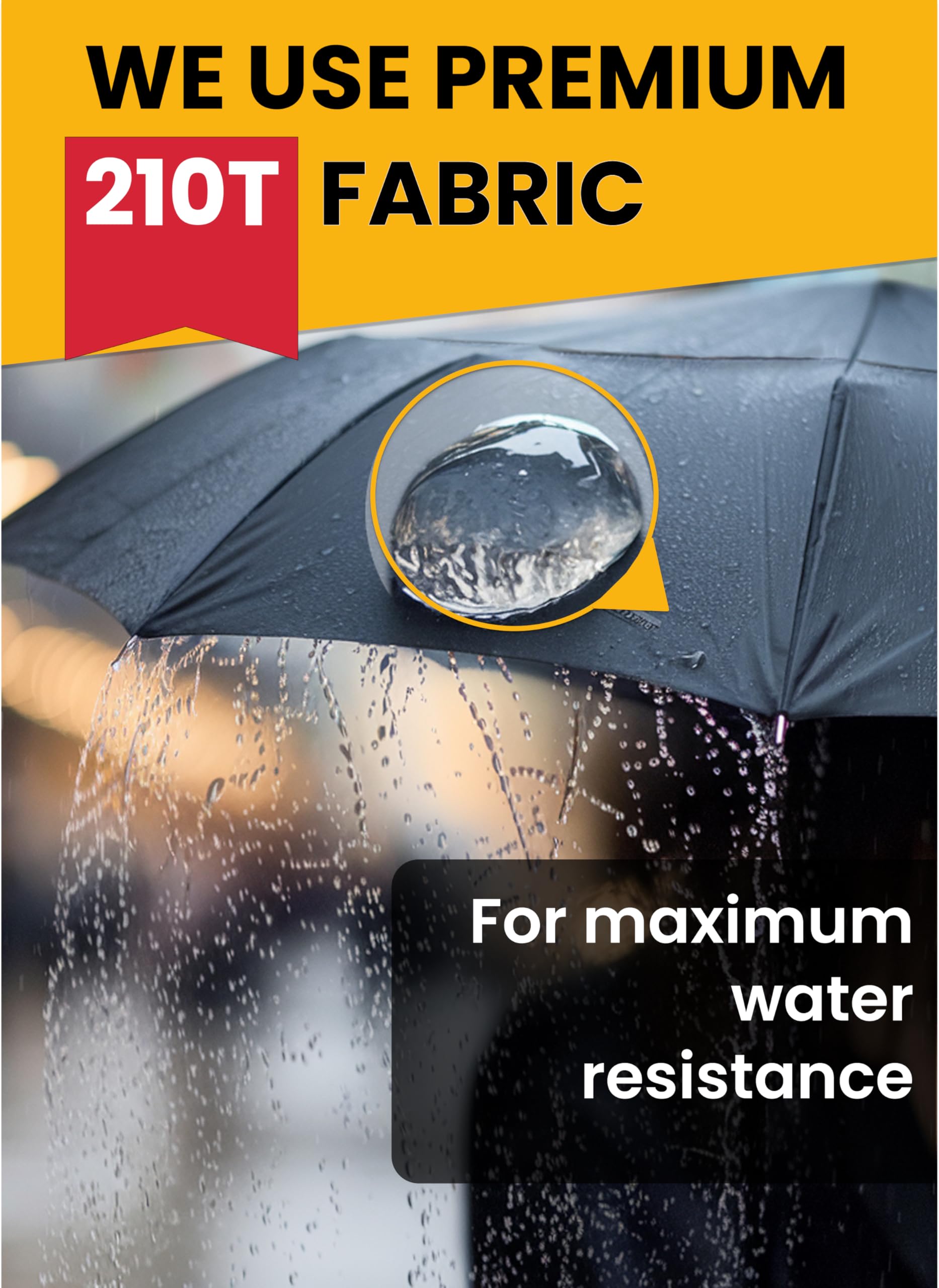 Windproof Automatic Travel Umbrella with 10% Larger Canopy - Compact Folding Portable Rain Umbrella for Men & Women - Perfect for Backpack, Purse & Outdoor Activities