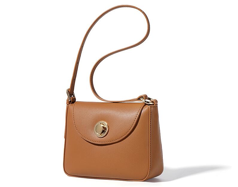 Stylish Brown Small Leather Tote Crossbody Handbag for Women - Perfect for Work, Travel & Everyday Use