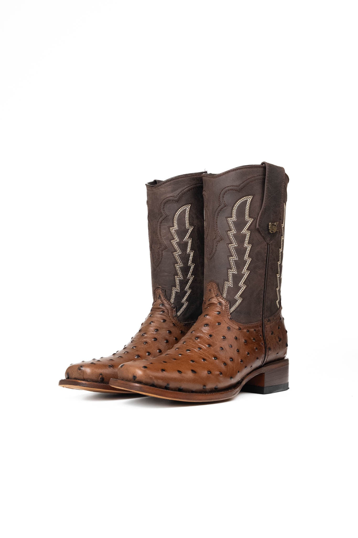 Stylish Ostrich Leather Cowboy Boots with Zipper for Men & Women - Perfect for Rodeo, Western Fashion & Country Events