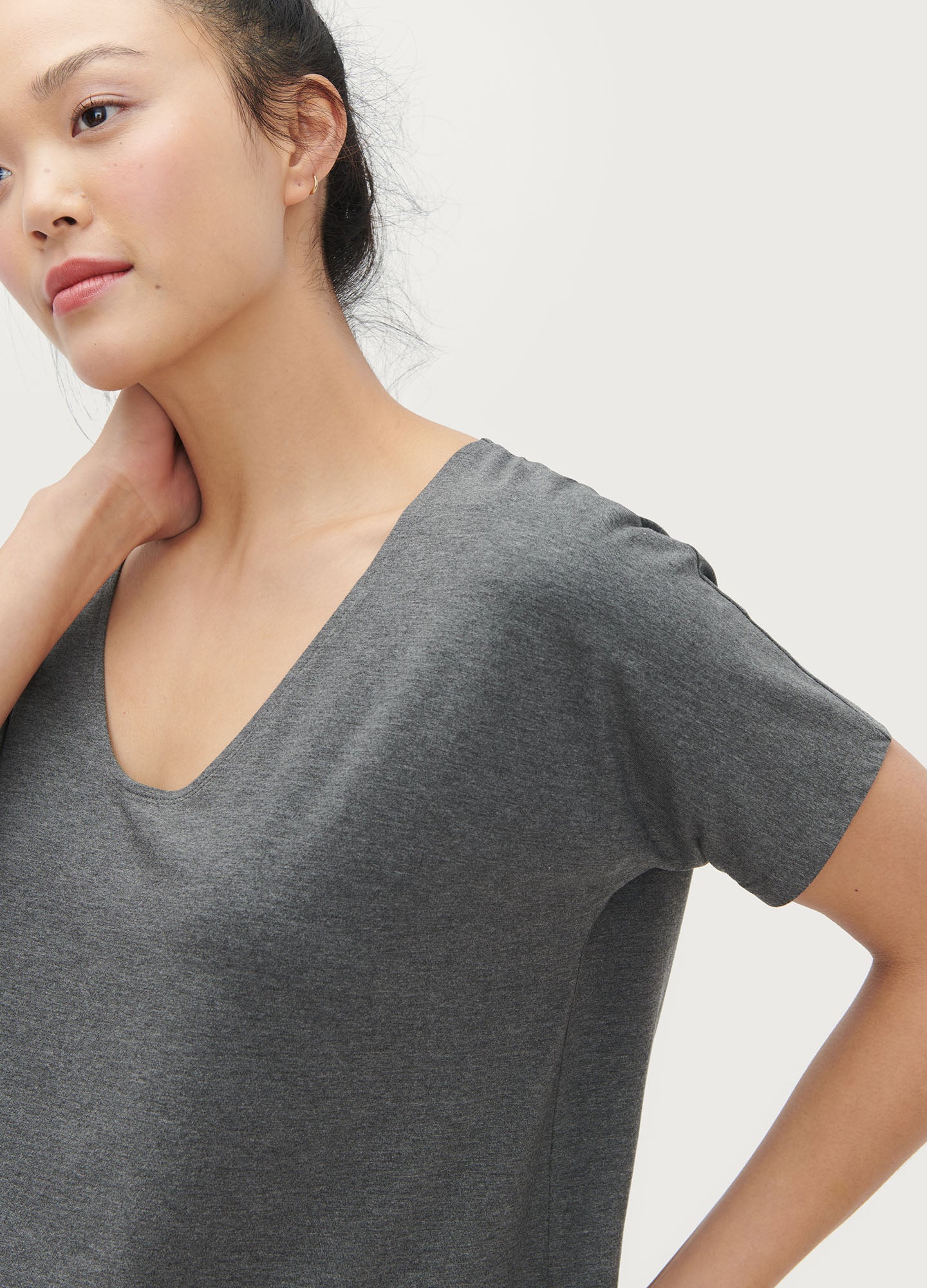 Maternity Perfect V-Neck Nursing Top - Comfortable & Stylish Breastfeeding Shirt for New Moms | Ideal for Nursing, Pumping & Everyday Wear