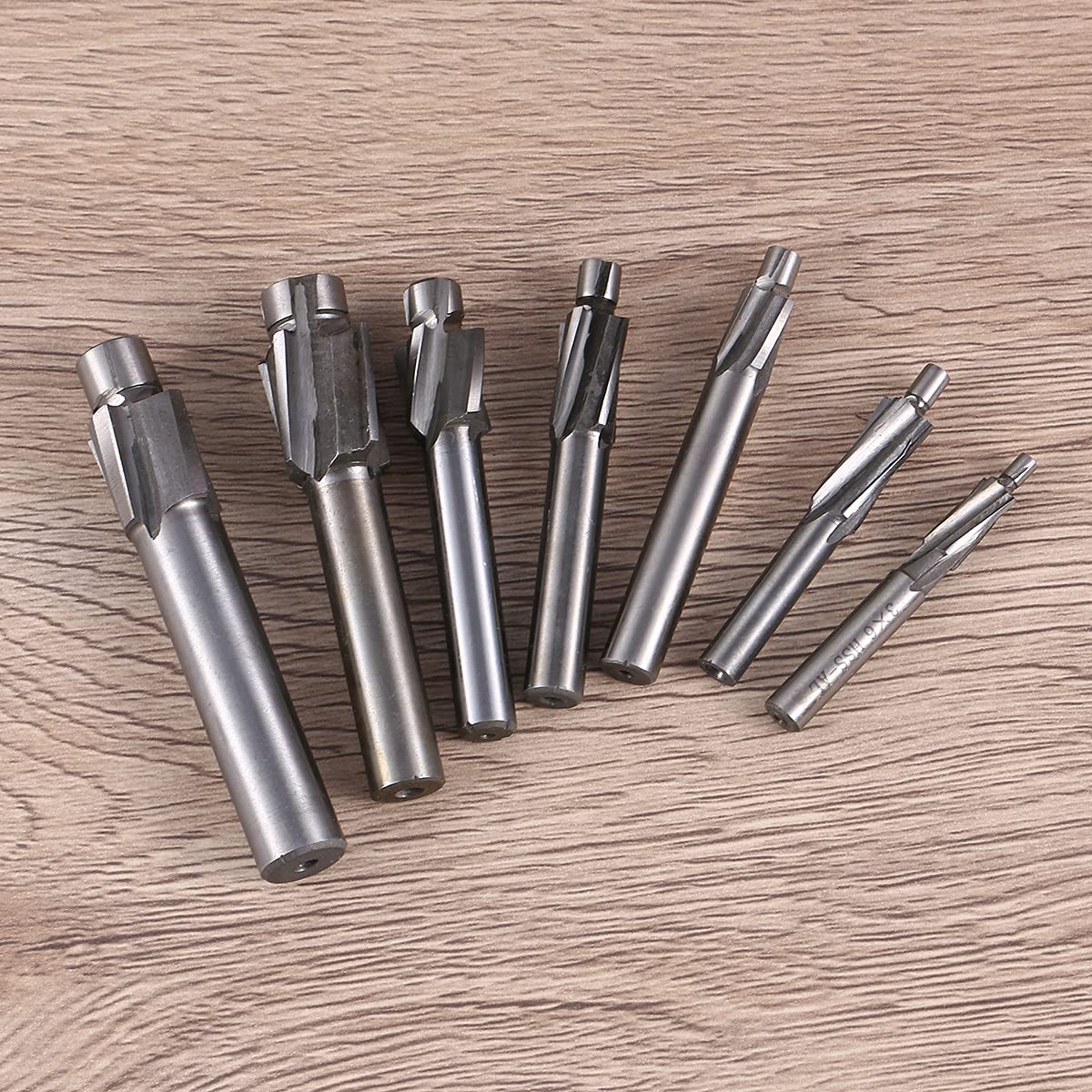 7-Piece High-Speed Steel Countersink Drill Bit Set - CNC Machining Straight End Mill Cutter for Stainless Steel & Metal - Perfect for Woodworking, DIY Projects & Professional Metal Fabrication