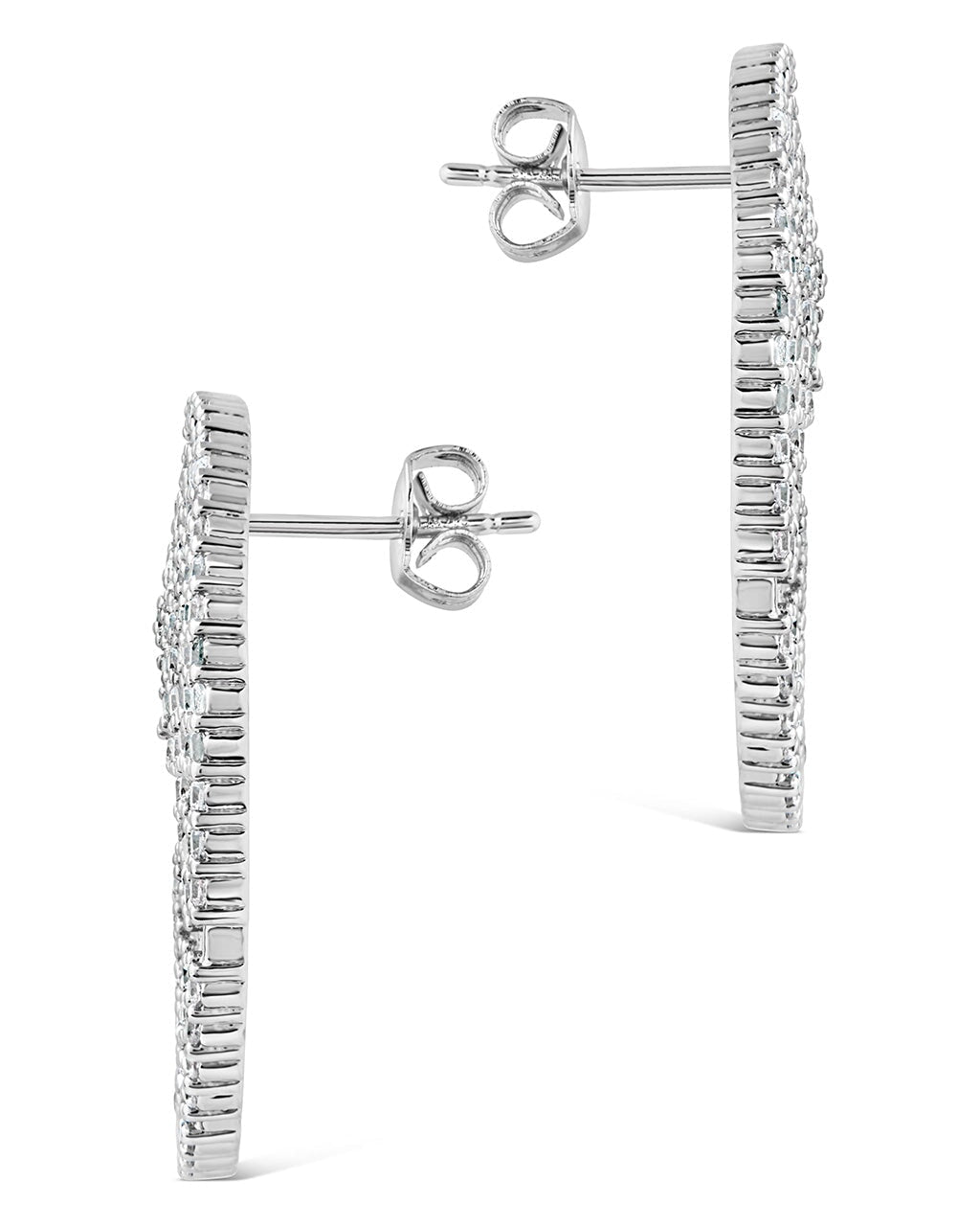 5 Row CZ Swirl Statement Stud Earrings for Women - Sparkling Cubic Zirconia Fashion Jewelry - Perfect for Parties, Weddings & Evening Events