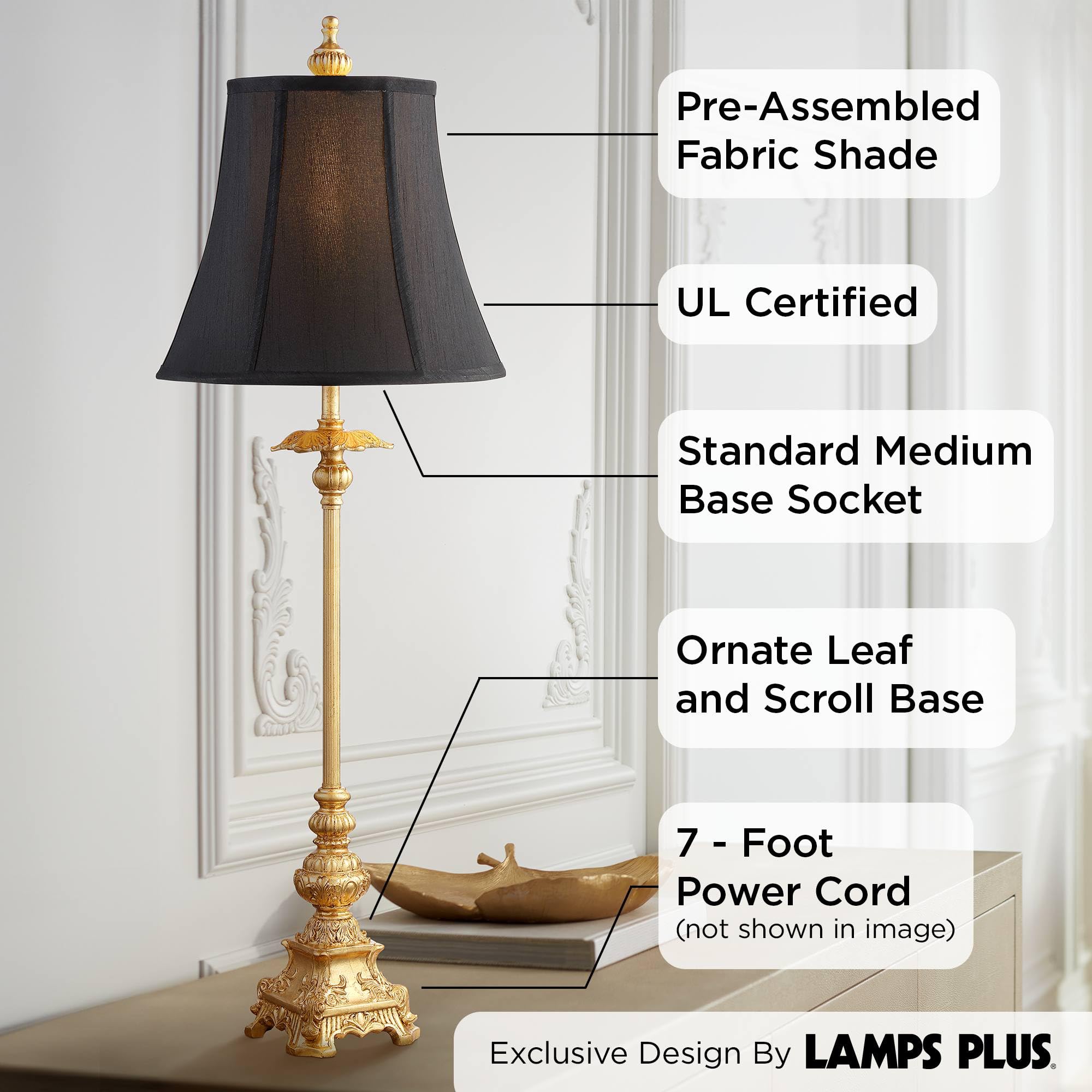 Regency Hill Juliette Traditional French Country Buffet Table Lamps - 36.5