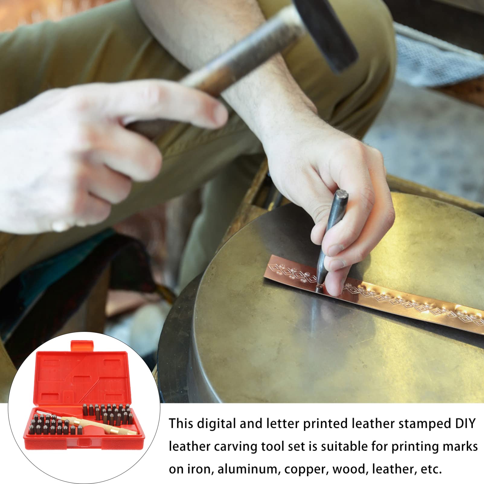 DOITOOL Alloy Steel Leather Letter & Number Punch Stamp Set - Professional Leather Crafting Tools for DIY Projects, Leatherworking, and Personalized Gifts