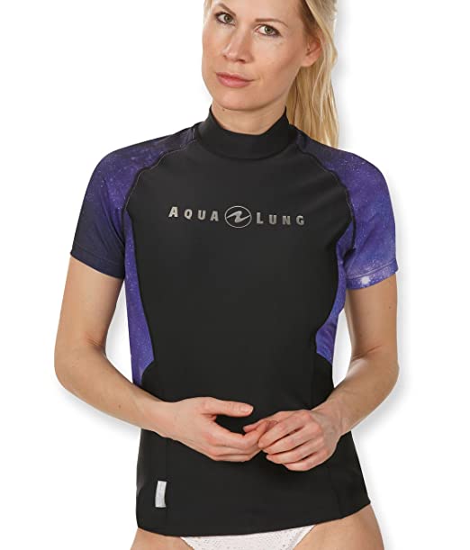 Aqua Lung Women's Short Sleeve Rashguard - Purple Twilight UPF 50+ Sun Protection for Surfing, Swimming & Outdoor Activities