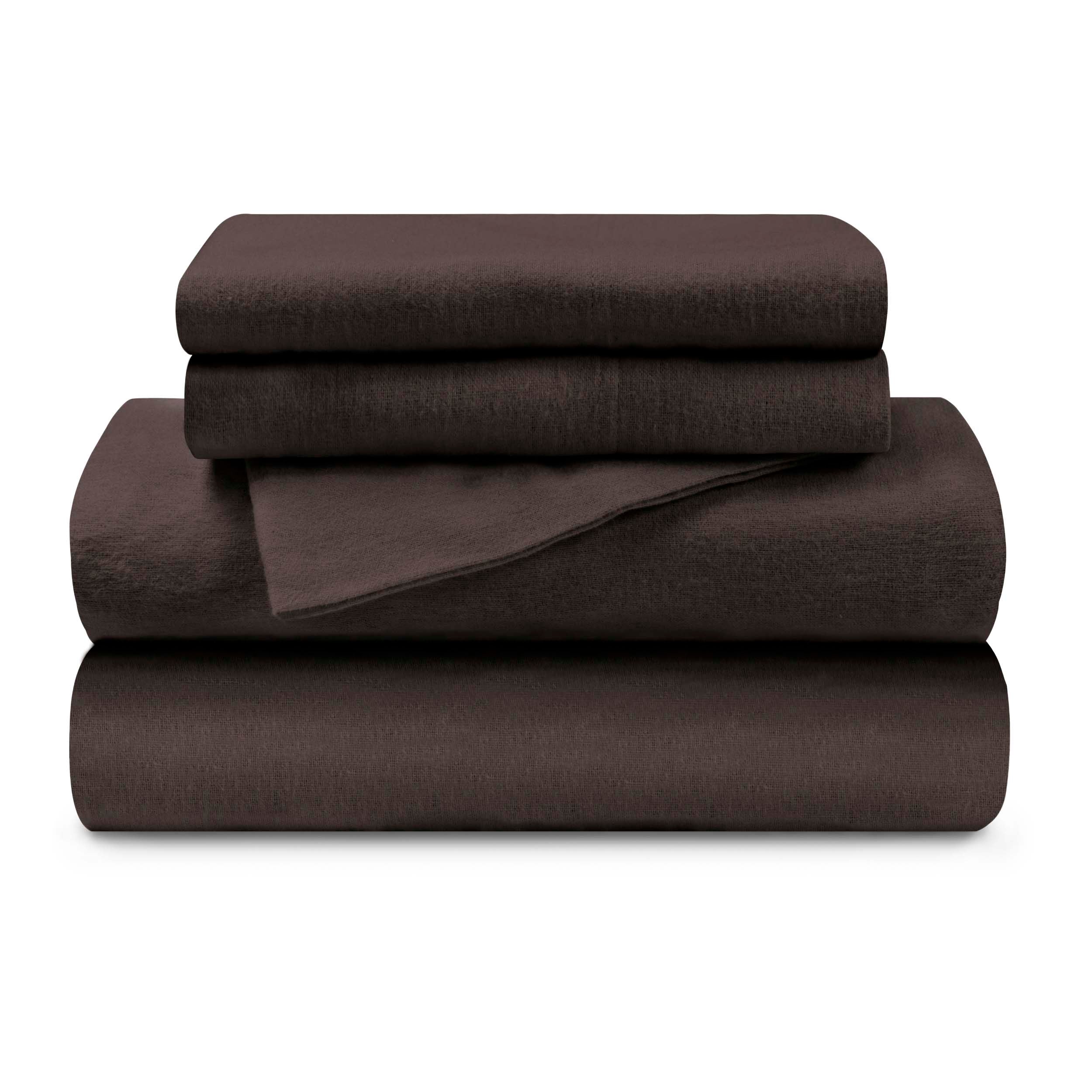 Premium Flannel Cotton Bed Sheet Set - Deep Pocket, Modern Solid Design - Perfect for Cozy Winter Nights & Home Decor