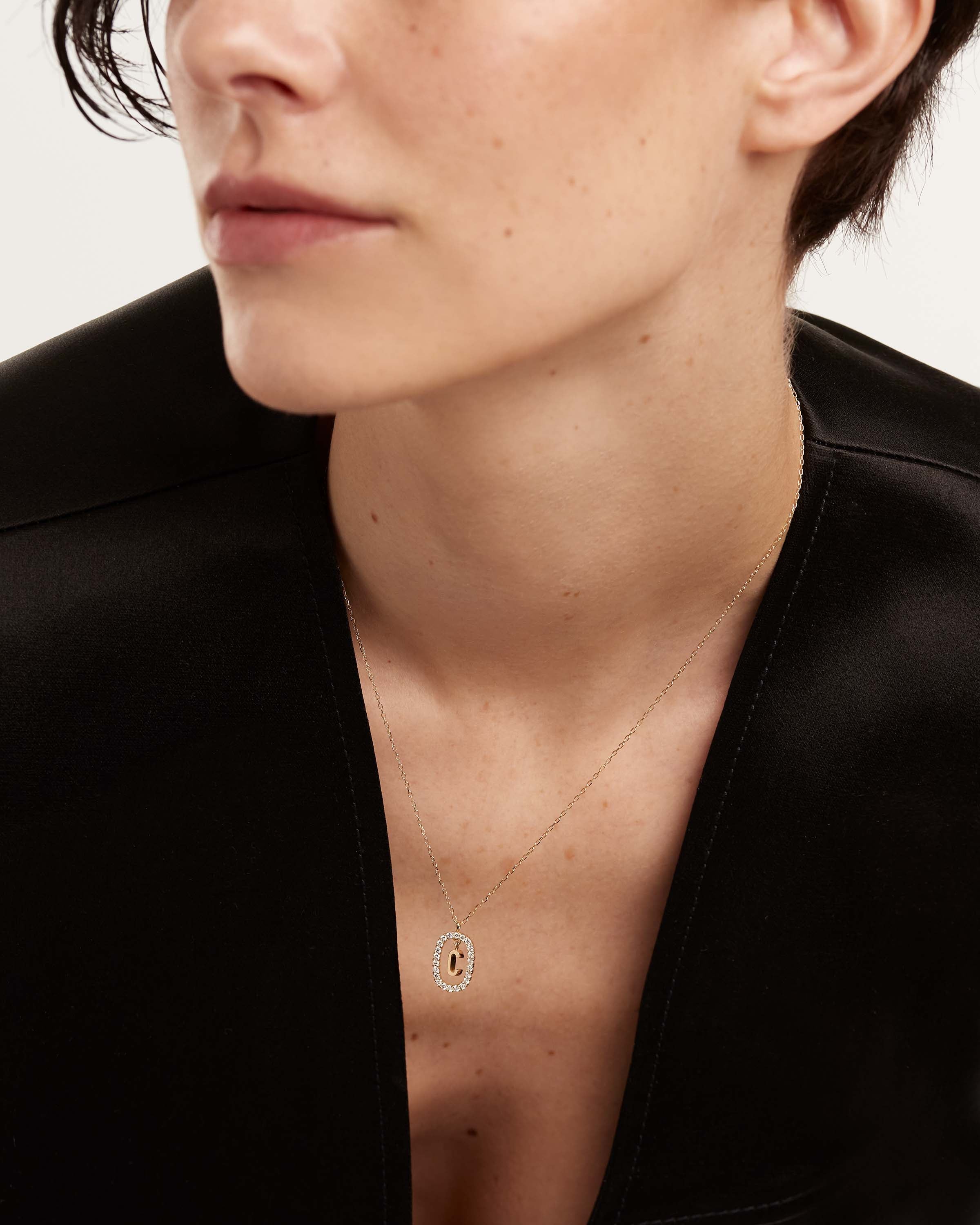 Elegant Diamond & Gold Letter C Pendant Necklace for Women - Perfect for Gifts, Anniversaries & Everyday Wear
