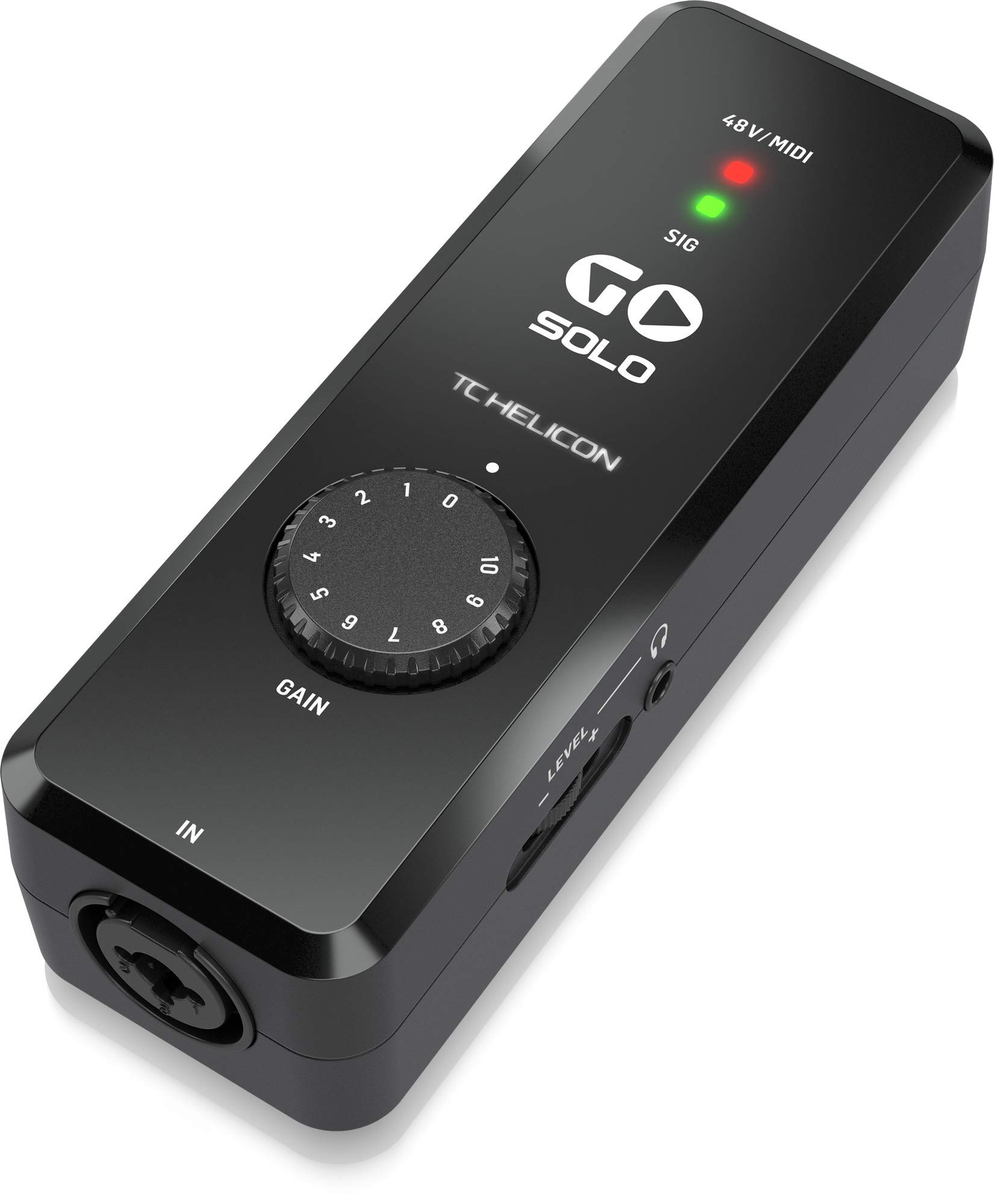 TC-Helicon GO Solo HD Audio & MIDI Interface for iPhone, iPad, Android - Portable Studio Recording for Singers, Podcasters & Musicians on the Go