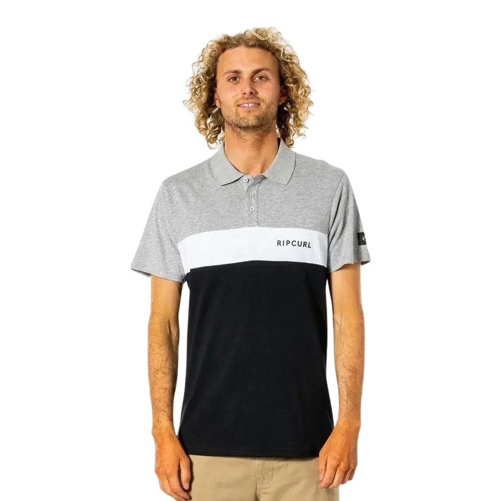 Rip Curl Undertow Men's Chambray Shirt - Dark Gray & White Striped Casual Beachwear for Surfing, Travel, and Summer Outfits