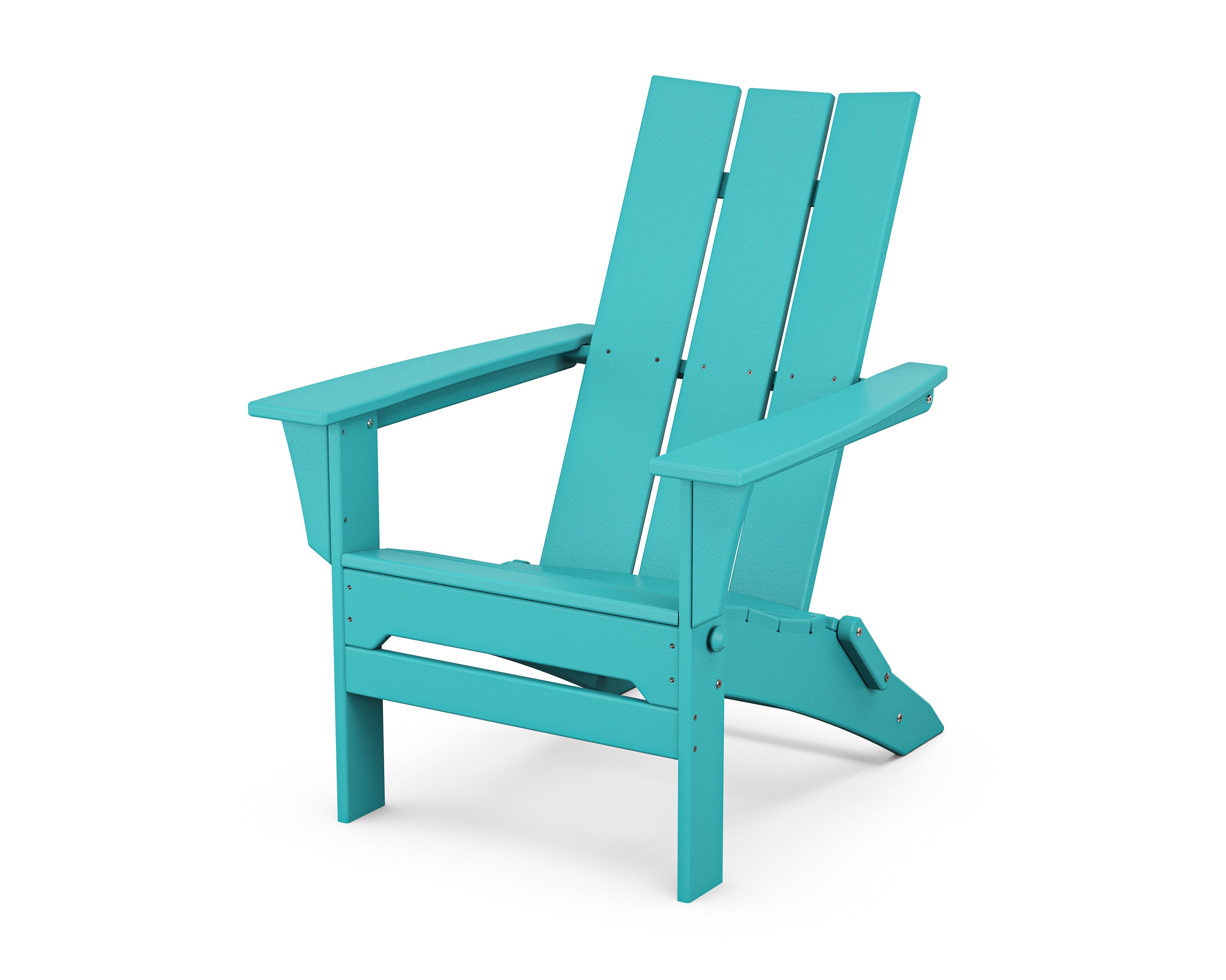 POLYWOOD Modern Folding Adirondack Chair - Outdoor Patio Furniture, Weather-Resistant, Durable Plastic Lumber - Perfect for Backyard, Poolside, Garden & Deck Relaxation