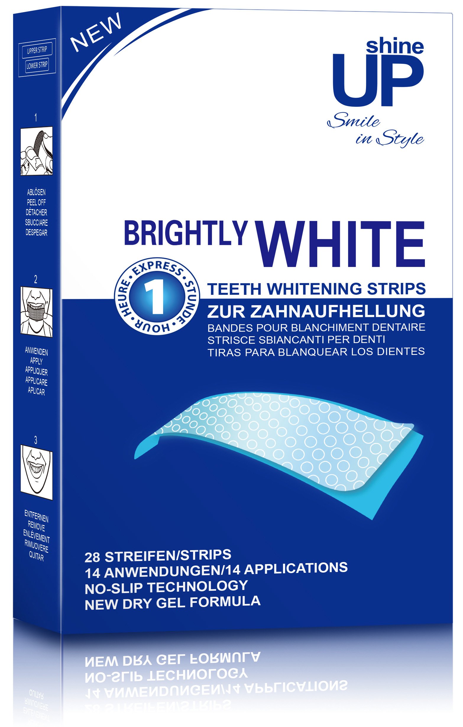 ShineUP Teeth Whitening Strips - Peroxide-Free & Sensitivity-Free Dental Bleaching Strips, 28 No-Slip Whitening Strips for a Brighter Smile | Perfect for Home Use, Travel & Special Occasions