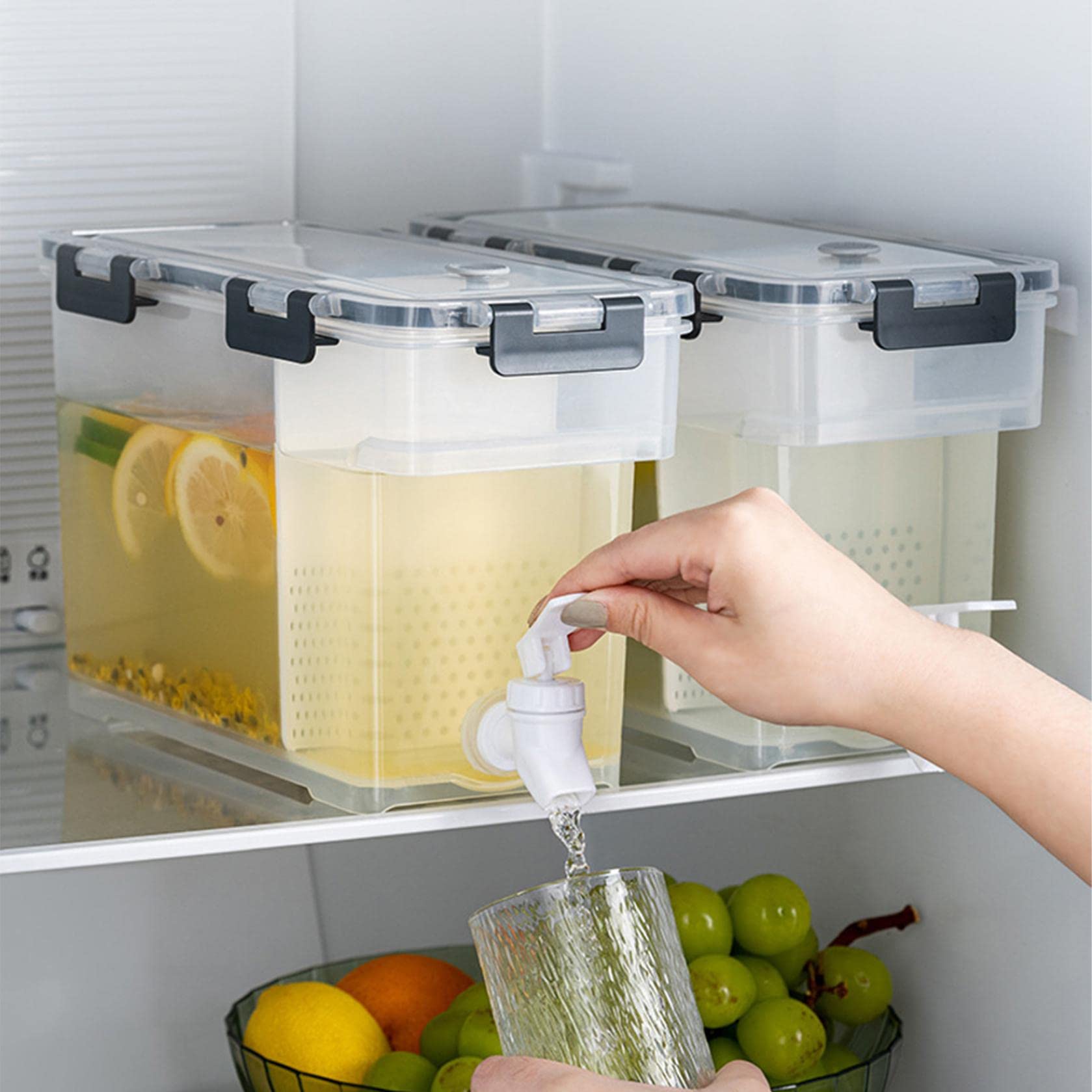 CrazyPig 3.5L Cold Brew Iced Tea Pitcher with Spigot - Large Capacity Refrigerator Juice Dispenser for Lemonade, Fruit Infused Water & Iced Coffee - Perfect for Parties, BBQs & Home Kitchen Use