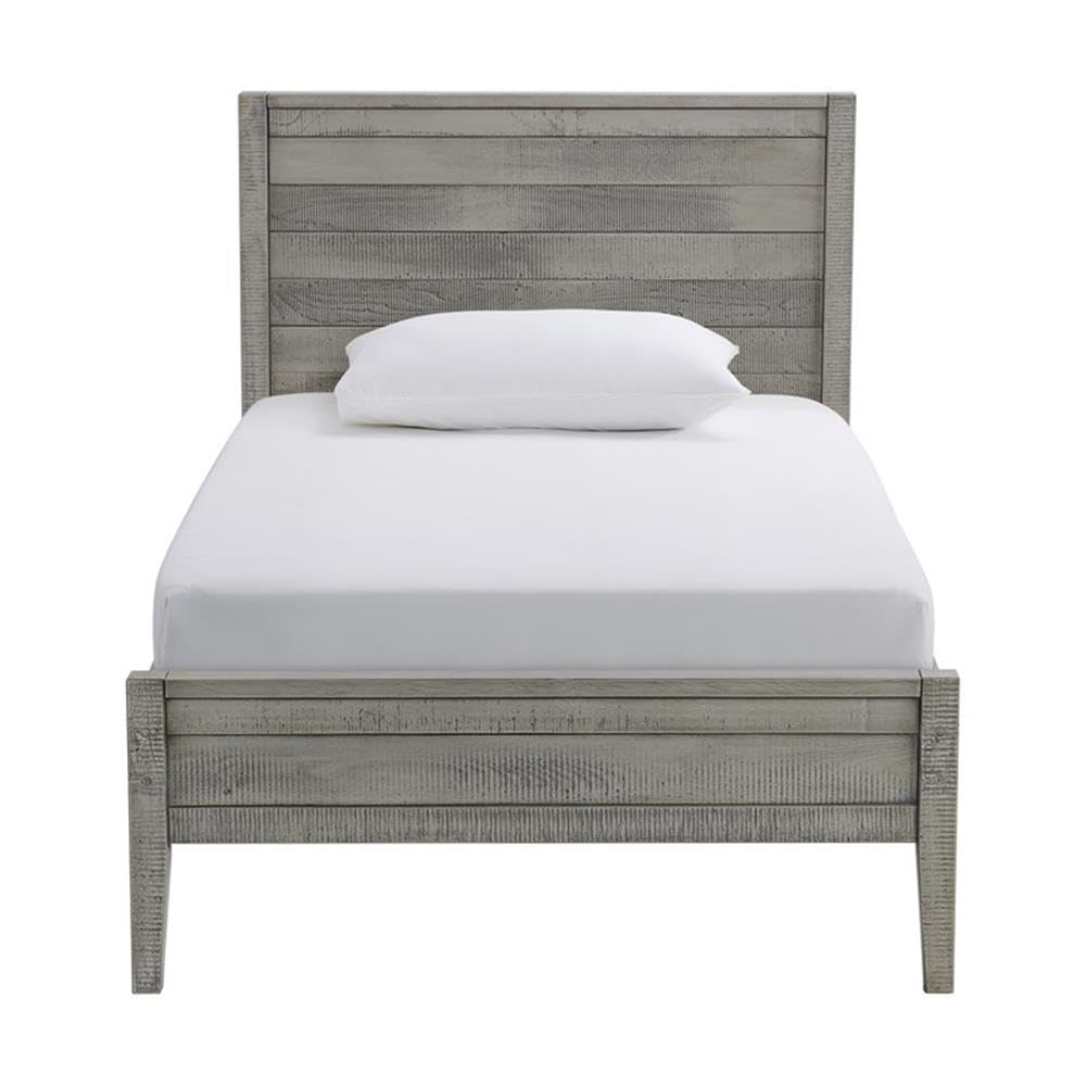 Alaterre Windsor 3-Piece Twin Bedroom Set with Panel Bed & 2 Nightstands - Driftwood Gray - Perfect for Kids' Rooms, Guest Bedrooms & Small Spaces