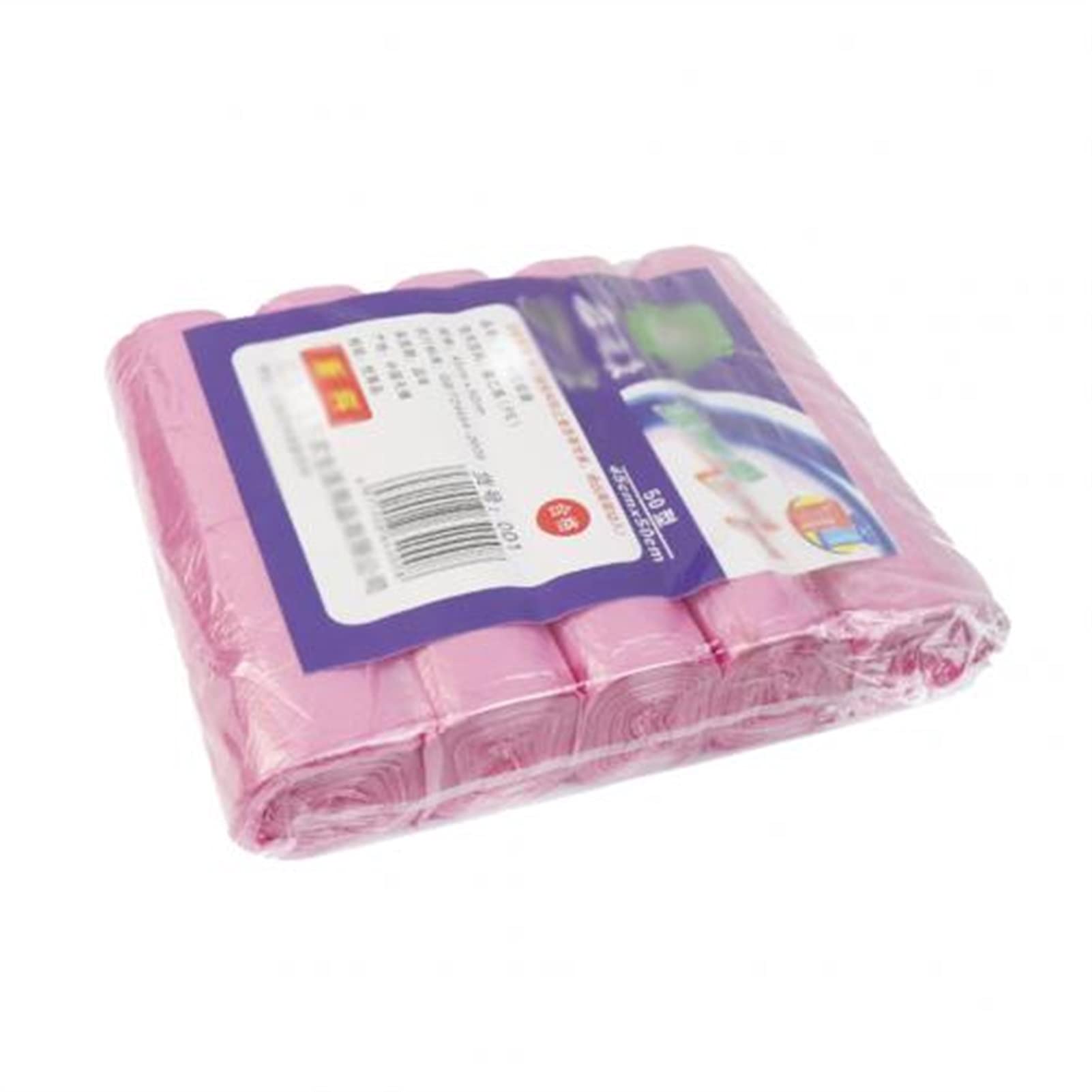 5 Rolls 100Pcs Eco-Friendly Disposable Trash Bags - Strong & Leak-Proof Kitchen Garbage Bags for Waste Bin, Dustbin, and Trash Can | Stylish Pink Design | Ideal for Home, Office, and Outdoor Use