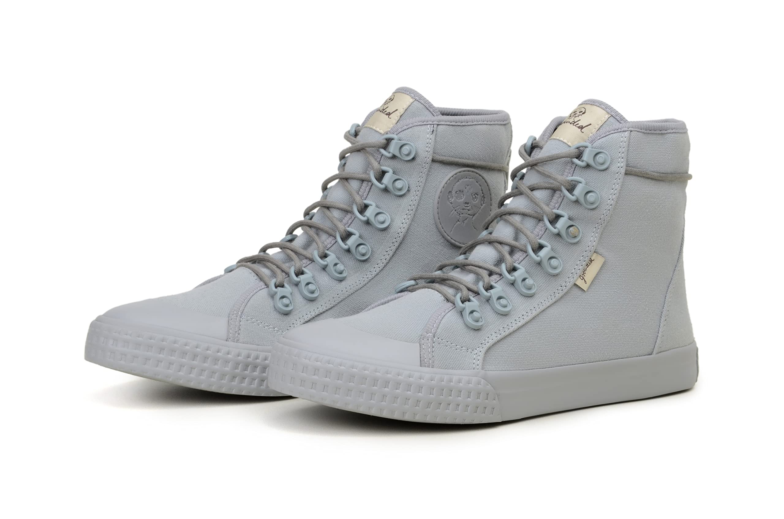 Grounded People Vegan Canvas Sneakers for Men & Women - Eco-Friendly Handmade Recycled Cotton Shoes - Comfortable Classic Lace-Up Fashion Walking Sneakers - Perfect for Casual Wear, Outdoor Activities & Sustainable Lifestyle