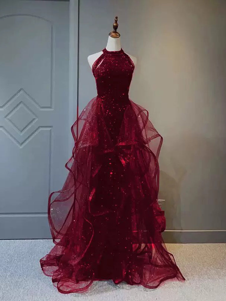 Elegant A-Line Black Tulle Sequin Long Prom Dress for Formal Evening Gowns - Perfect for Homecoming, Prom Night & Special Occasions