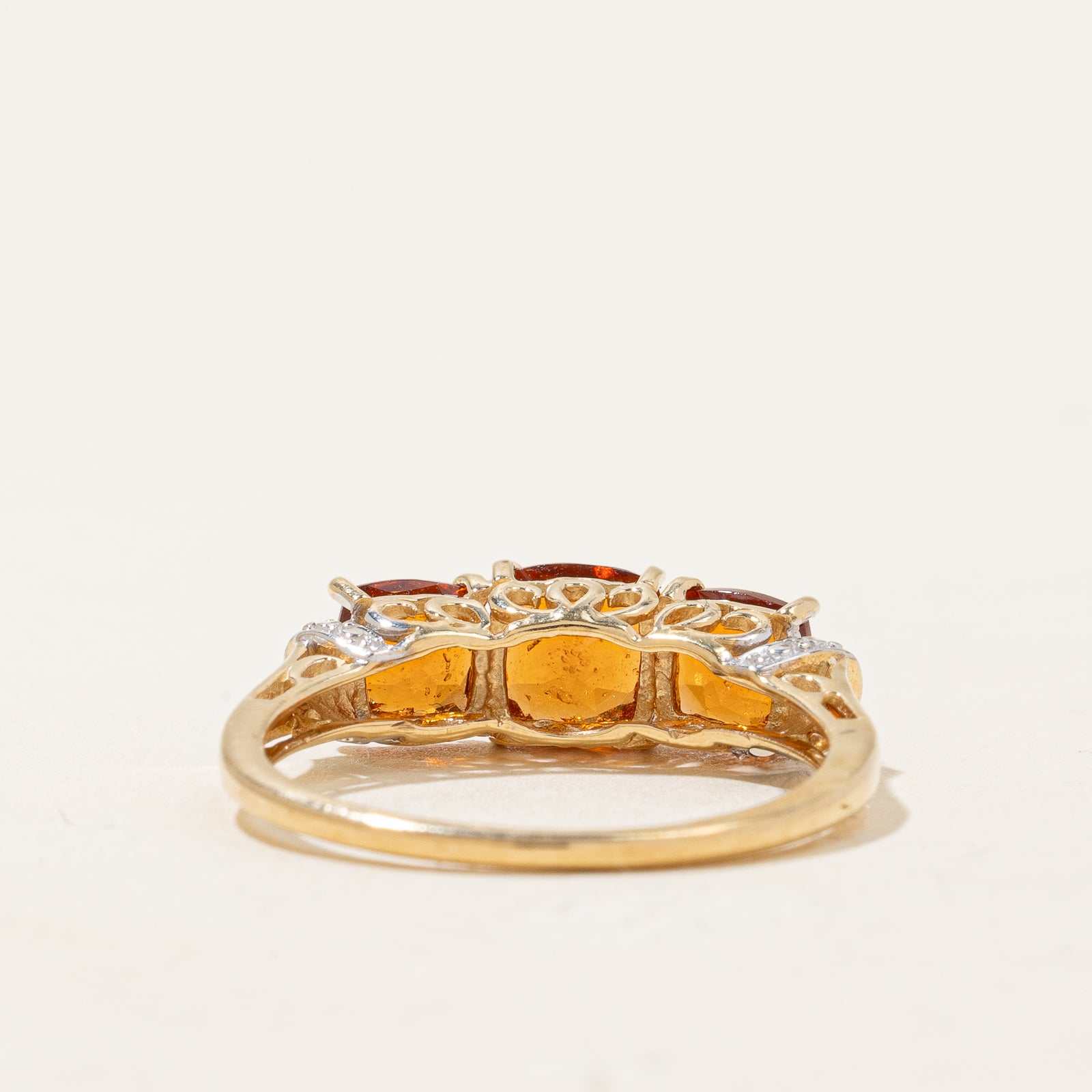 Hessonite Garnet and Diamond Ring 3.00ct Natural Gemstone 0.01ctw White Diamond 925 Sterling Silver Size 7.75 | Elegant Jewelry Gift for Women, Anniversary, Engagement, Wedding, Valentine's Day