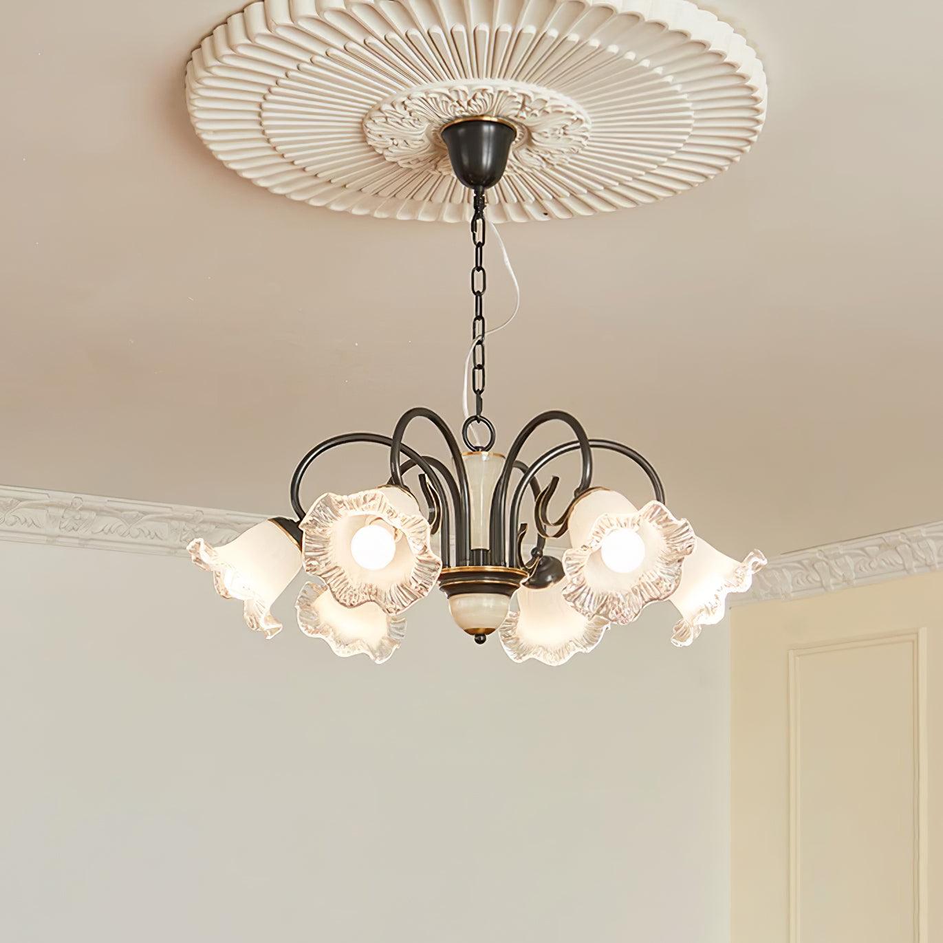 Elegant Luce Black Chandelier - Modern Crystal Ceiling Light Fixture for Dining Room, Bedroom & Living Room Decor