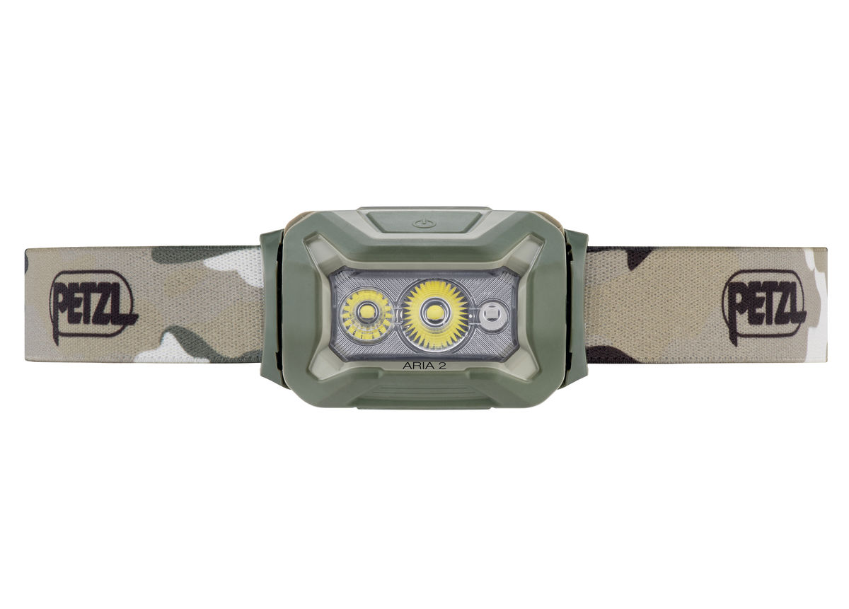 Aria 2 RGB Headlamp - Rechargeable LED Headlight with 3 Colors, 5 Brightness Levels for Camping, Hiking, Fishing & Night Running - Waterproof Hands-Free Light for Outdoor Adventures