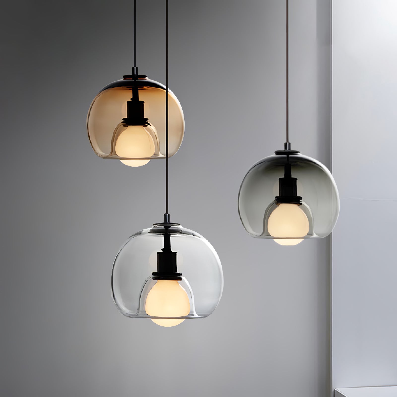 Elegant Eres Pendant Light - Modern Glass Hanging Lamp for Dining Room, Kitchen Island, Bedroom & Living Room Decor